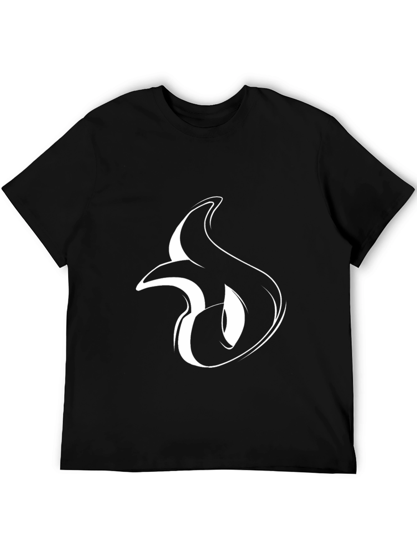 Black Stylish Black Tee with Abstract Graphic view 5