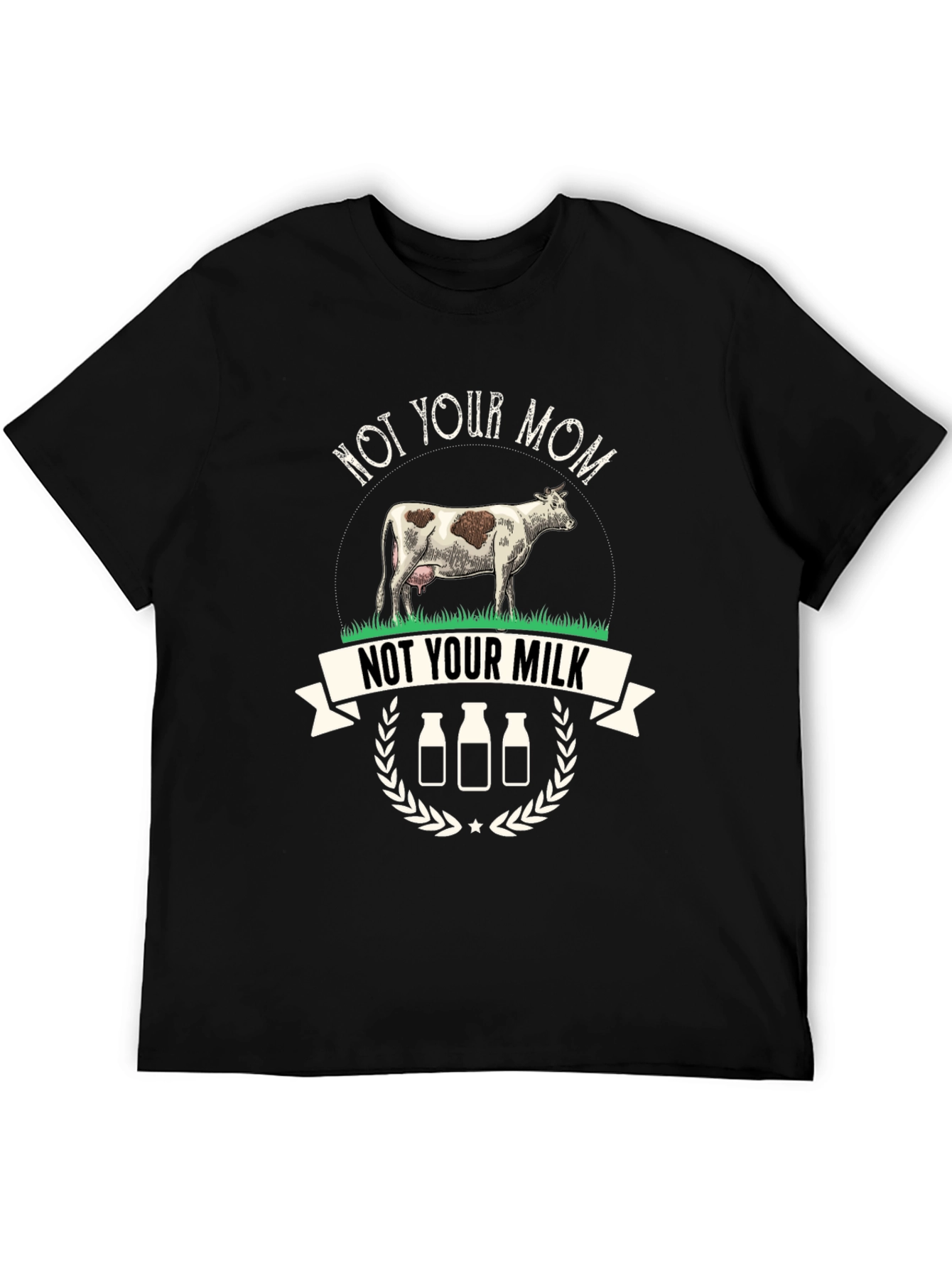 Black Not Your Mom Not Your Milk Novelty T-Shirt view 5