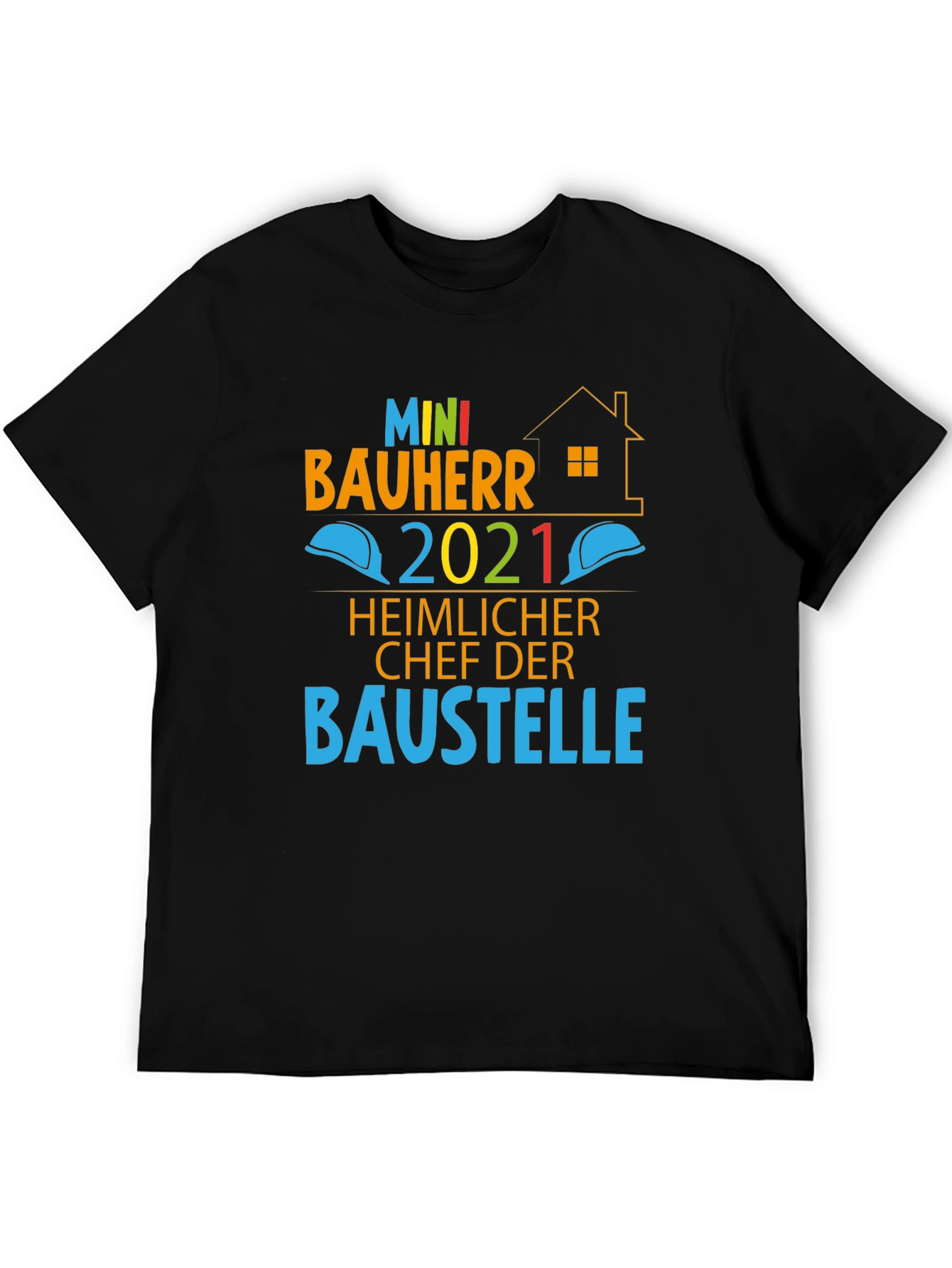 Black Mini Bauherr 2021 T-Shirt, Construction Boss Tee view 5