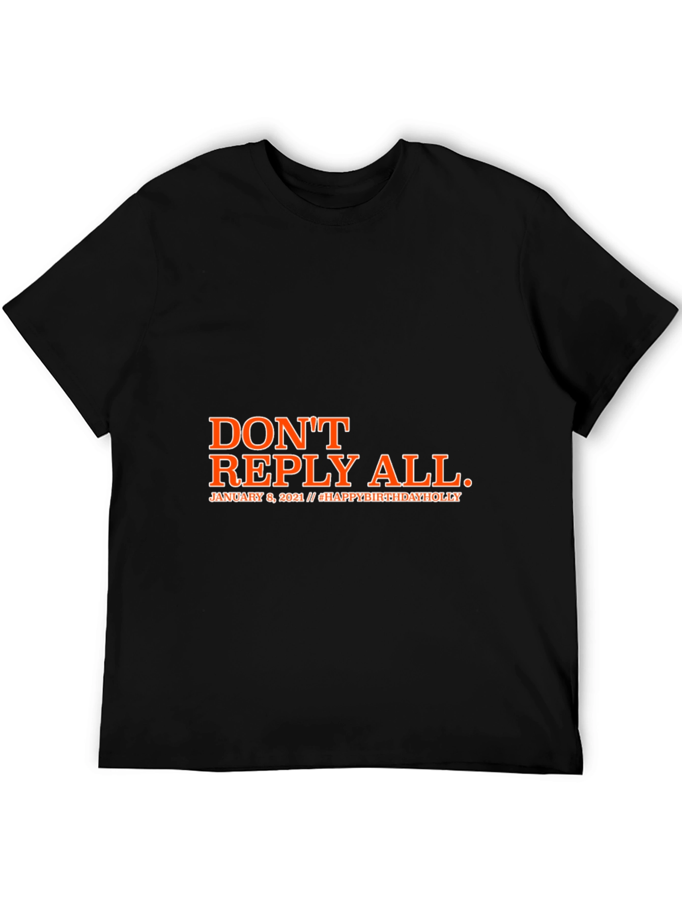 Black Don't Reply All Black Graphic T-Shirt view 5