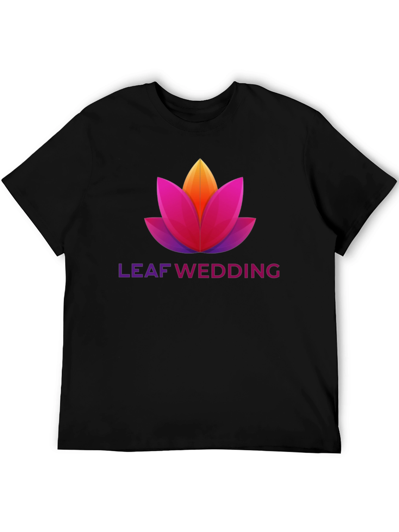 Black Leaf Wedding Graphic T-Shirt view 5