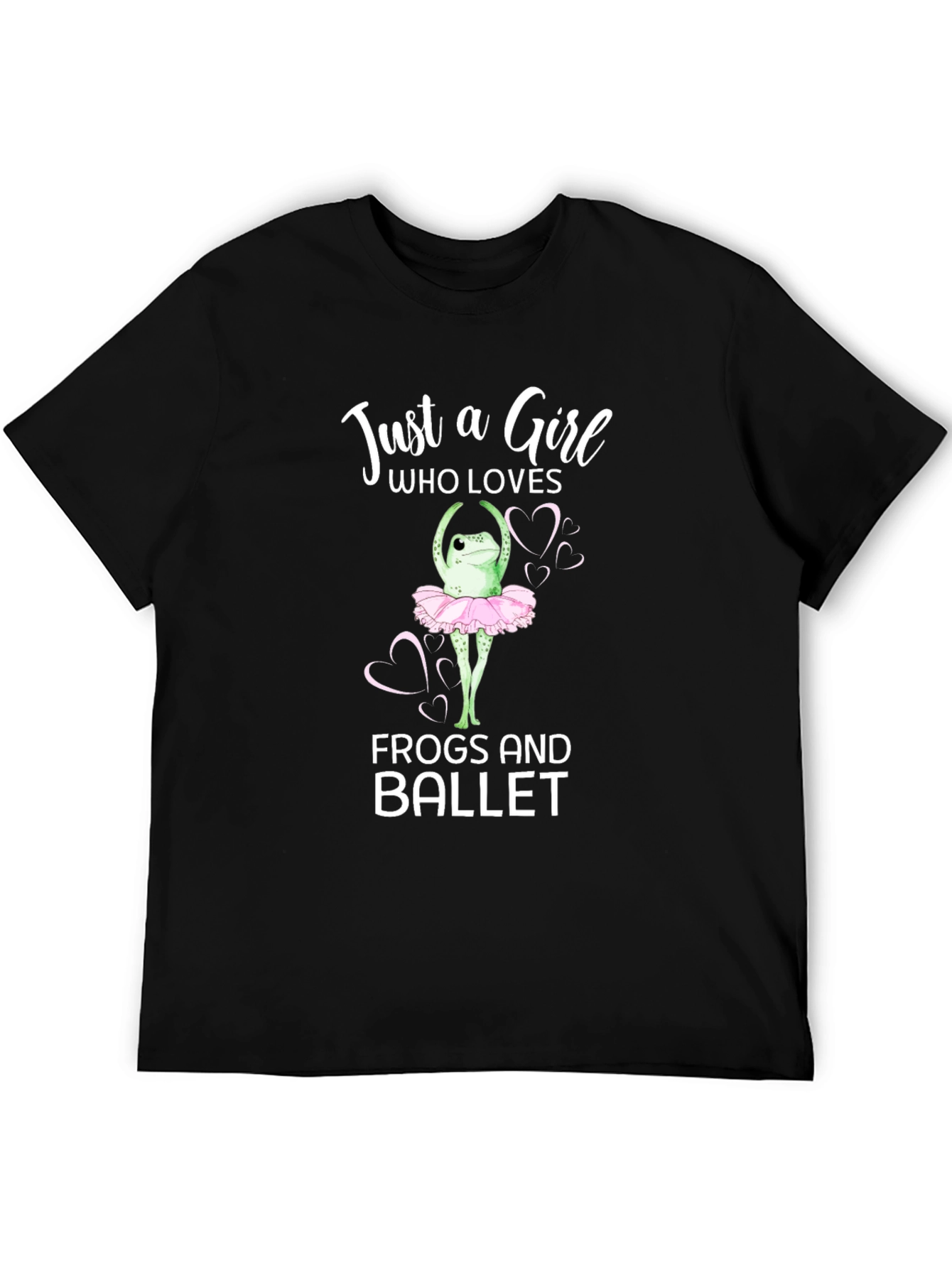 Black Just a Girl Who Loves Frogs and Ballet T-Shirt view 5