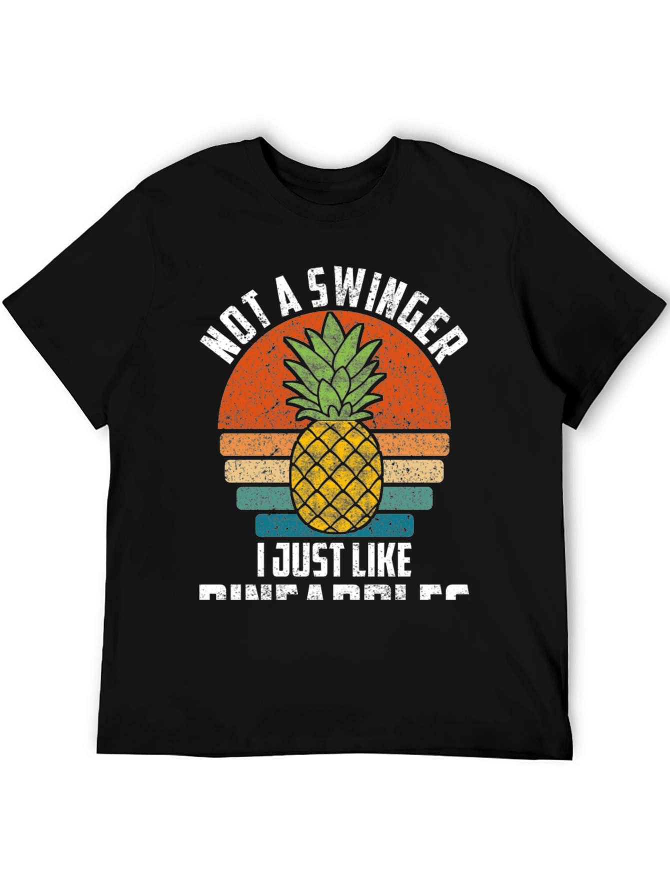 Black Funny Pineapple Lover T-Shirt - Not A Swinger view 5