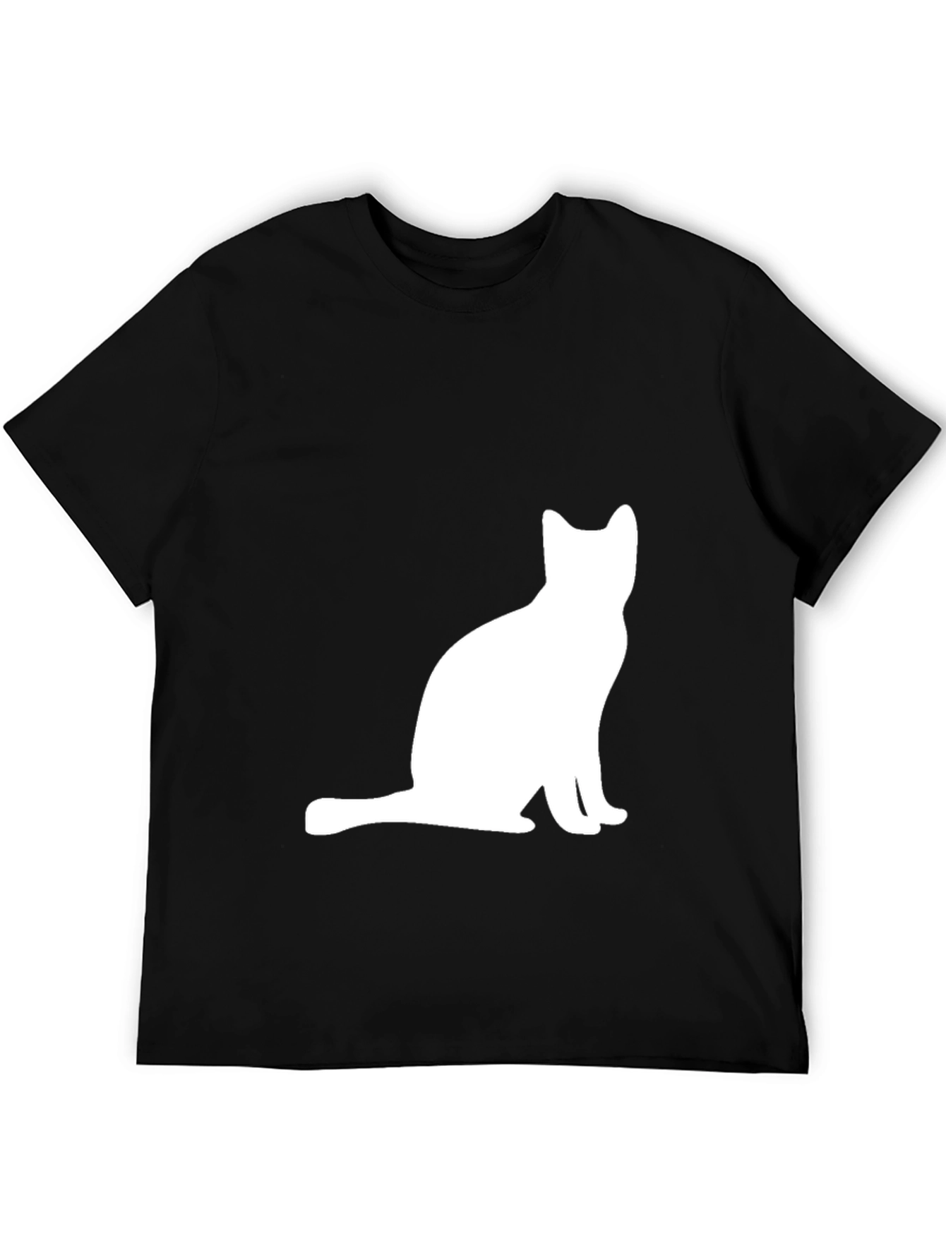 Black Cat Silhouette Graphic Tee - Black view 5
