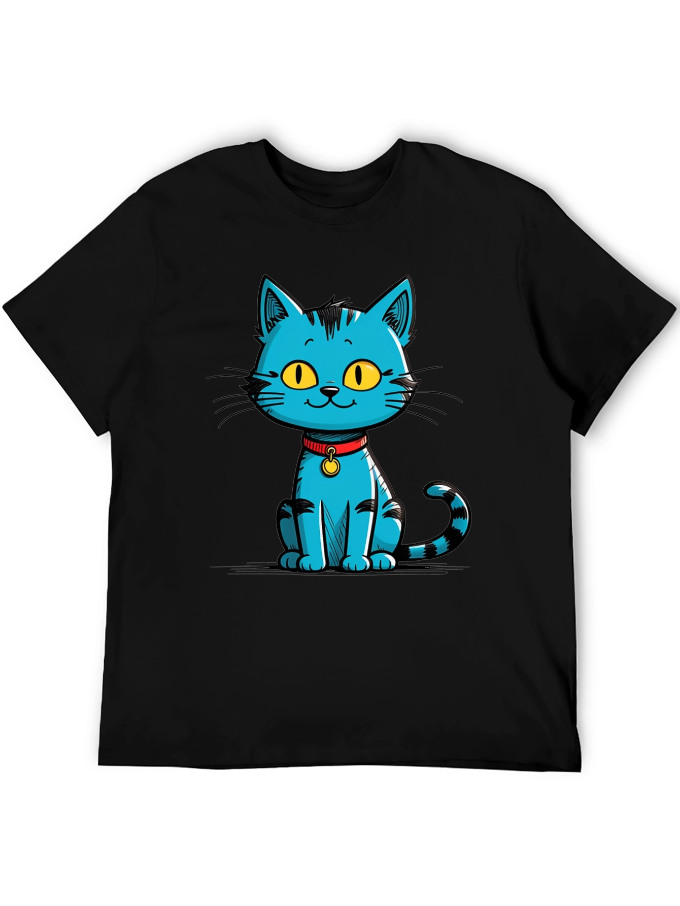 Black Cool Cat Graphic T-Shirt view 5
