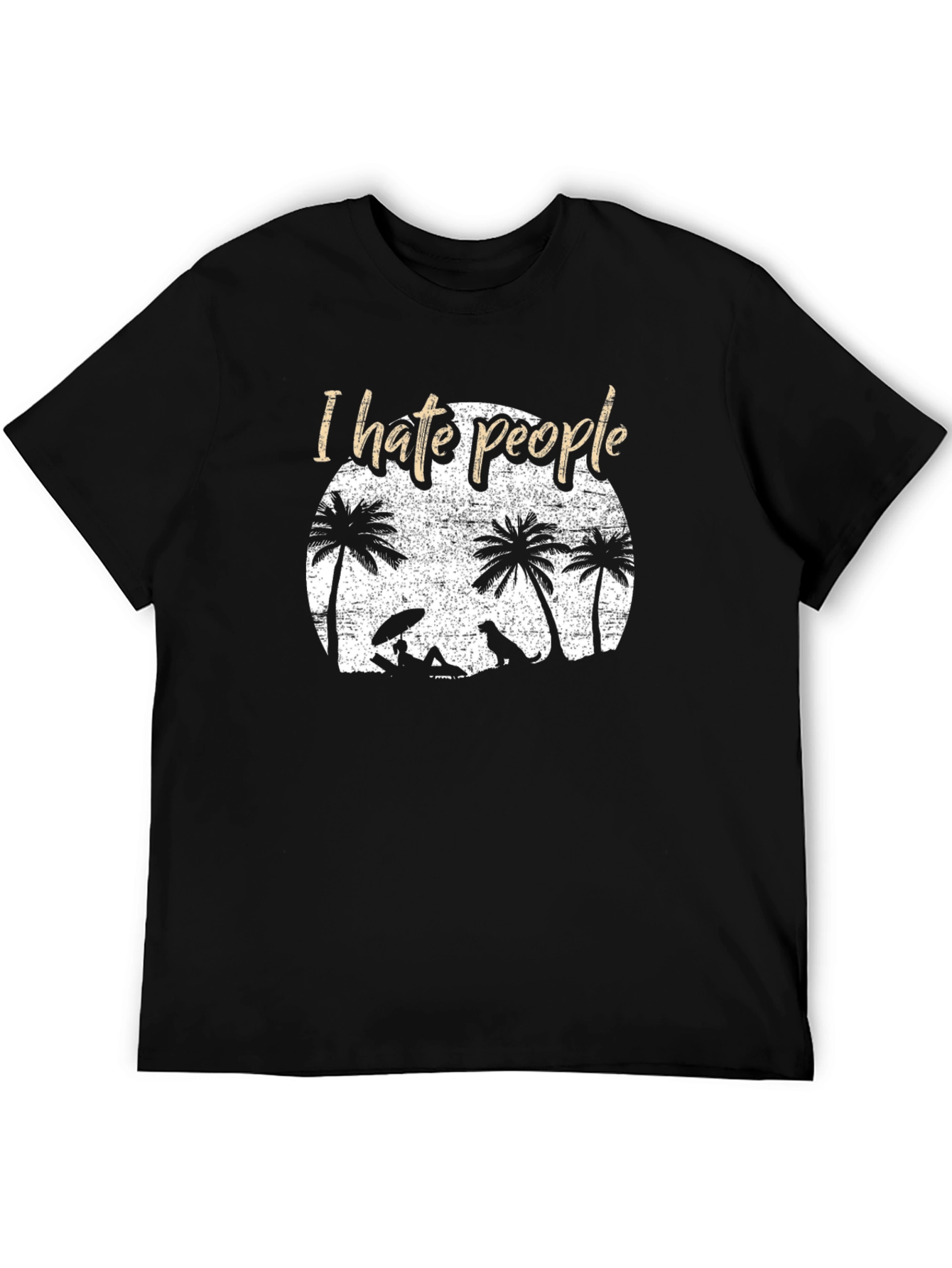 Black I Hate People Beach Graphic Tee view 5