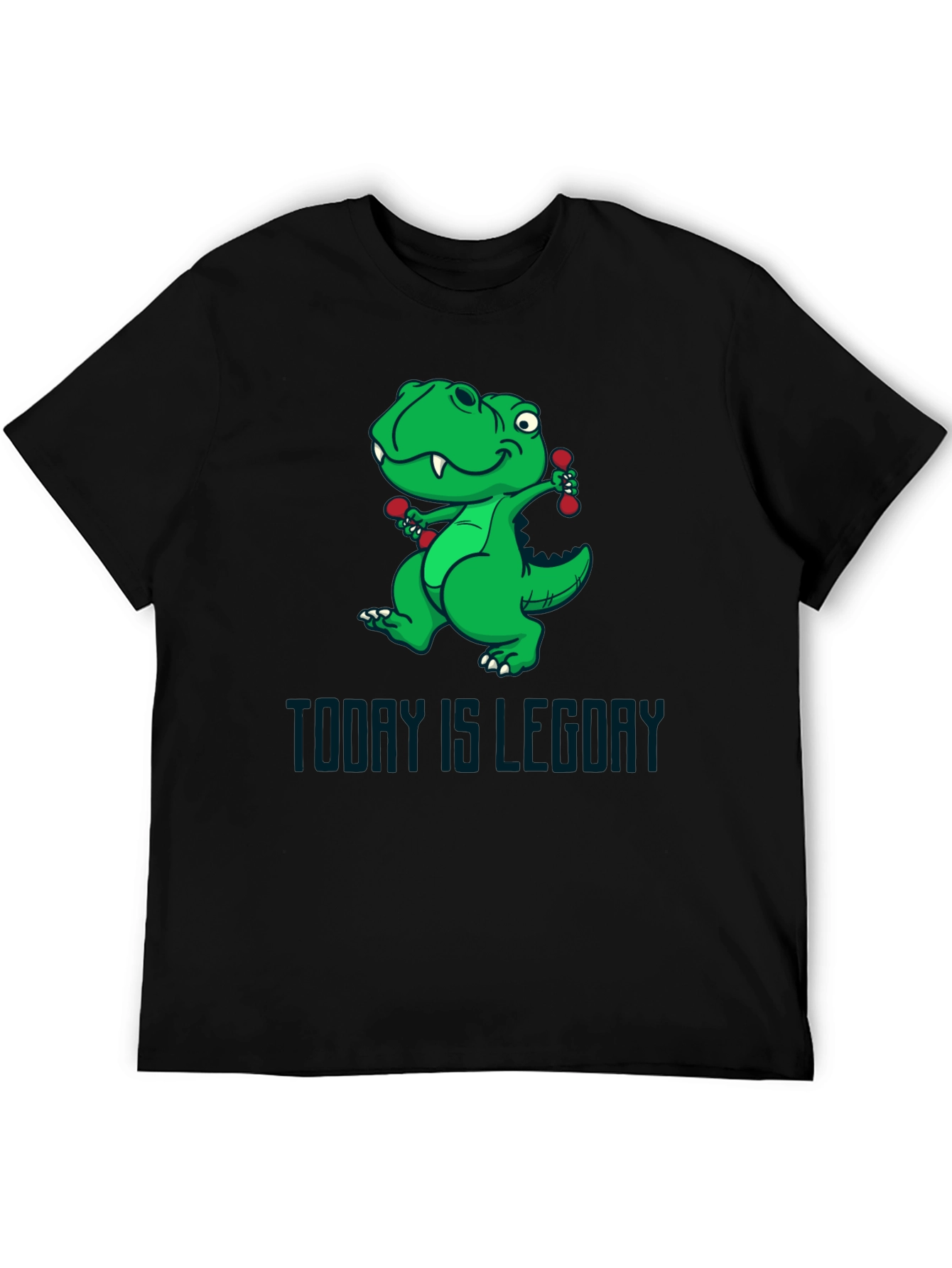 Black Dino Leg Day T-Shirt - Funny Workout Tee view 5