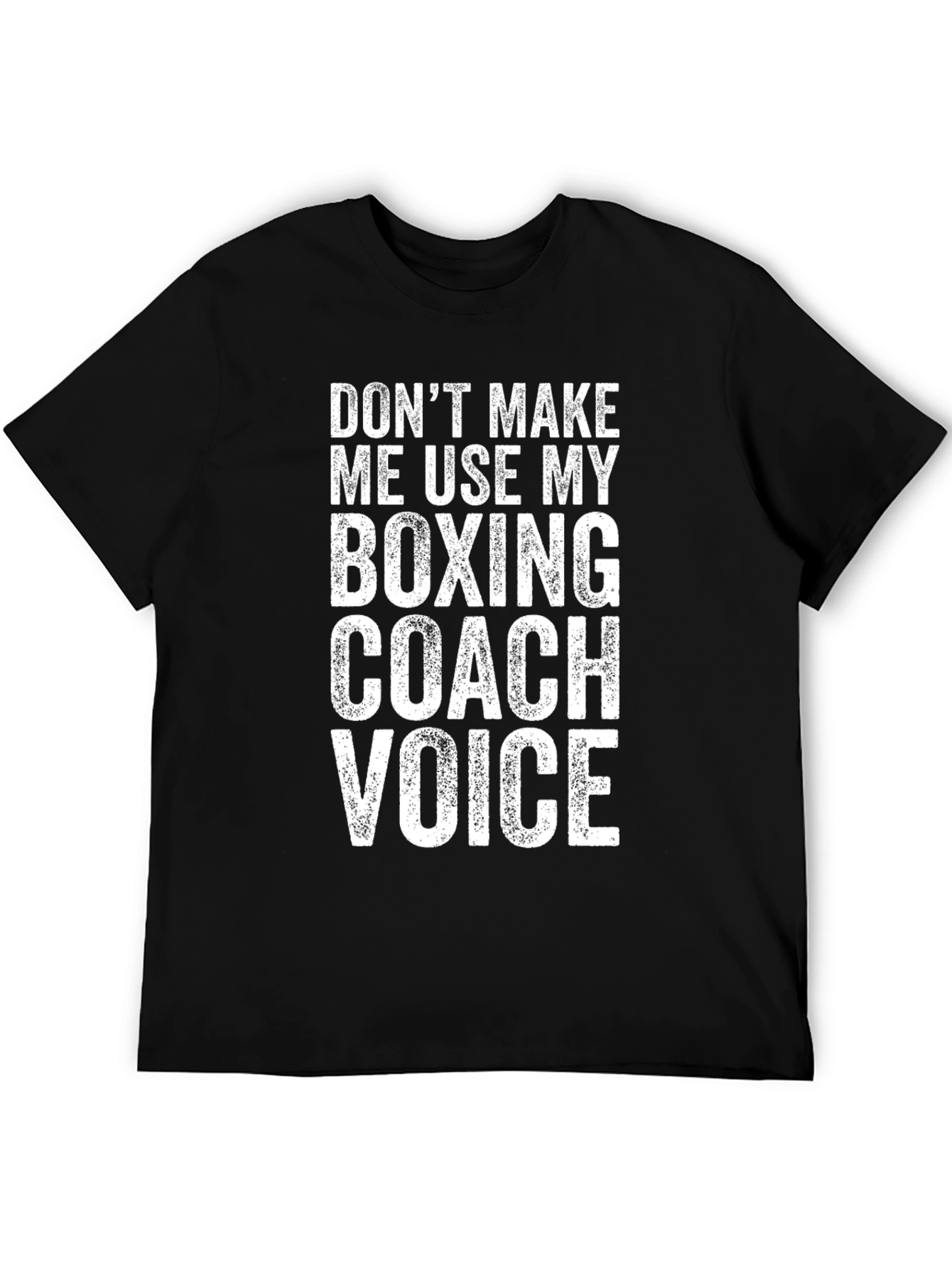 Black Boxing Coach Voice Funny T-Shirt view 5