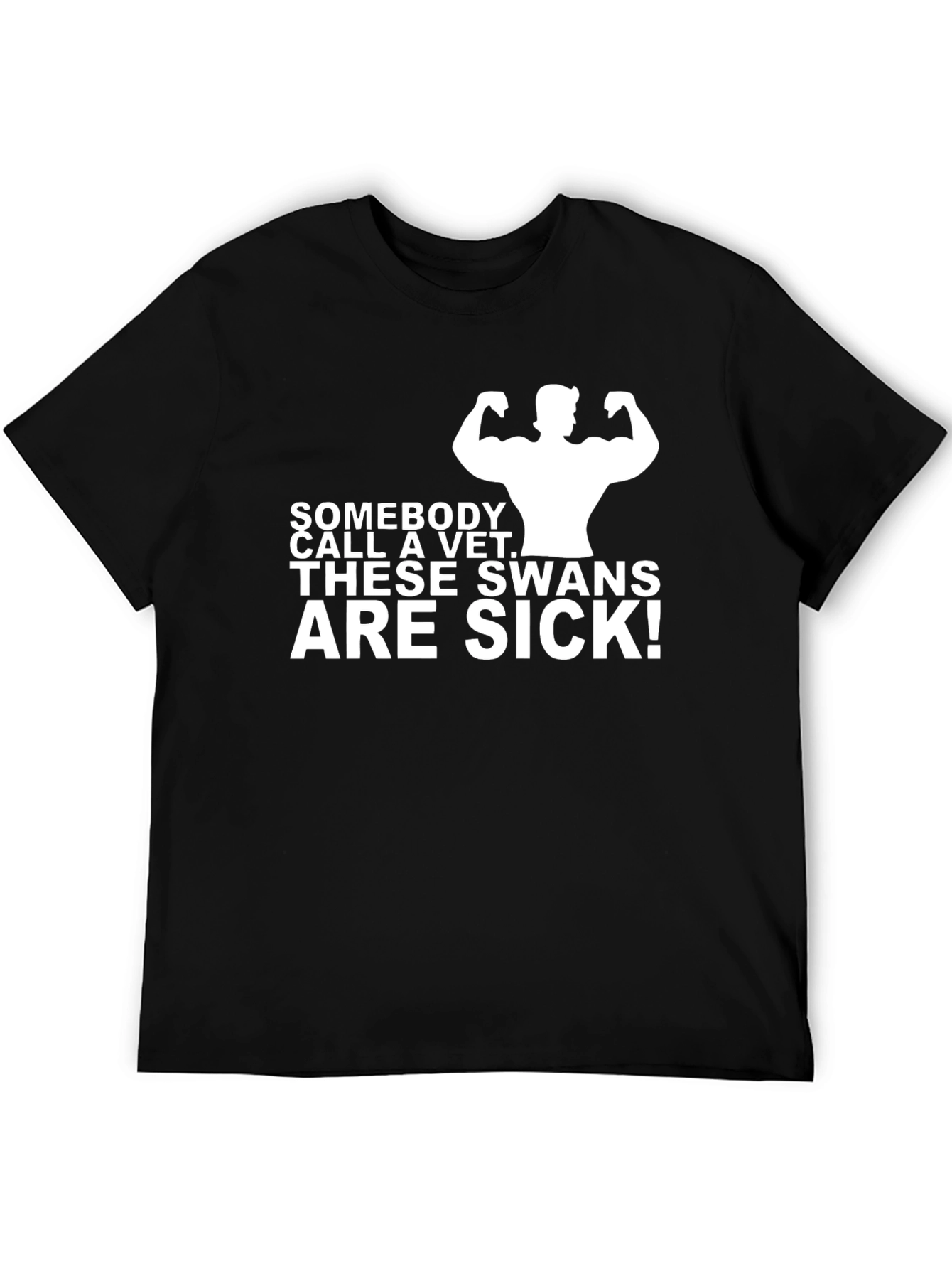 Black "Sick Swans" Graphic T-Shirt view 5