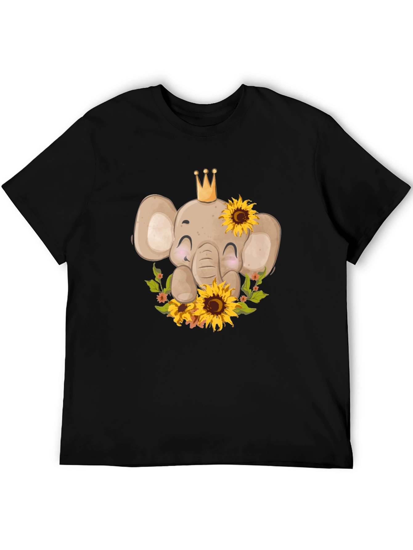 Black Elephant Sunflower Graphic Tee view 5