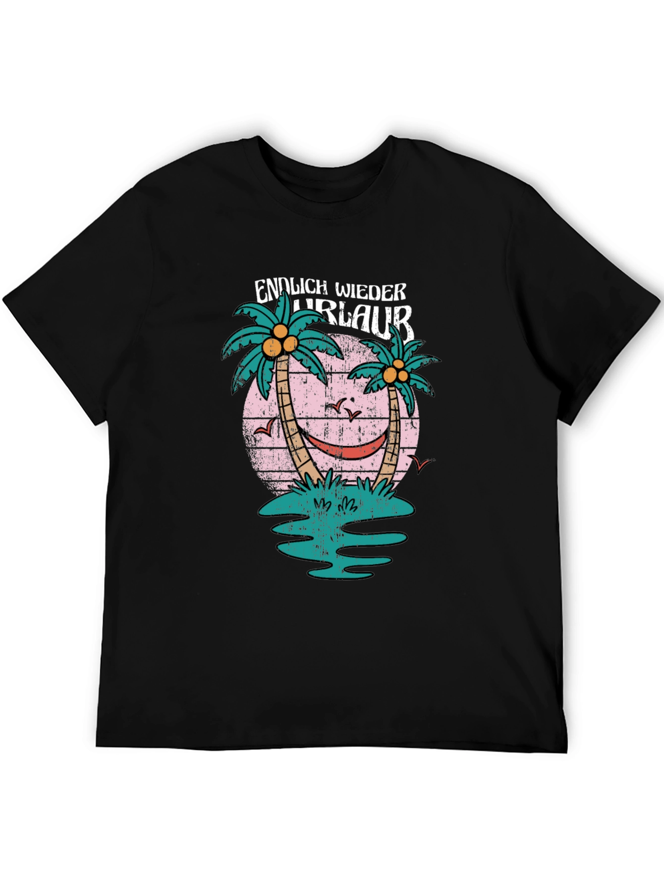 Black Relaxed Vacation Graphic Tee view 5