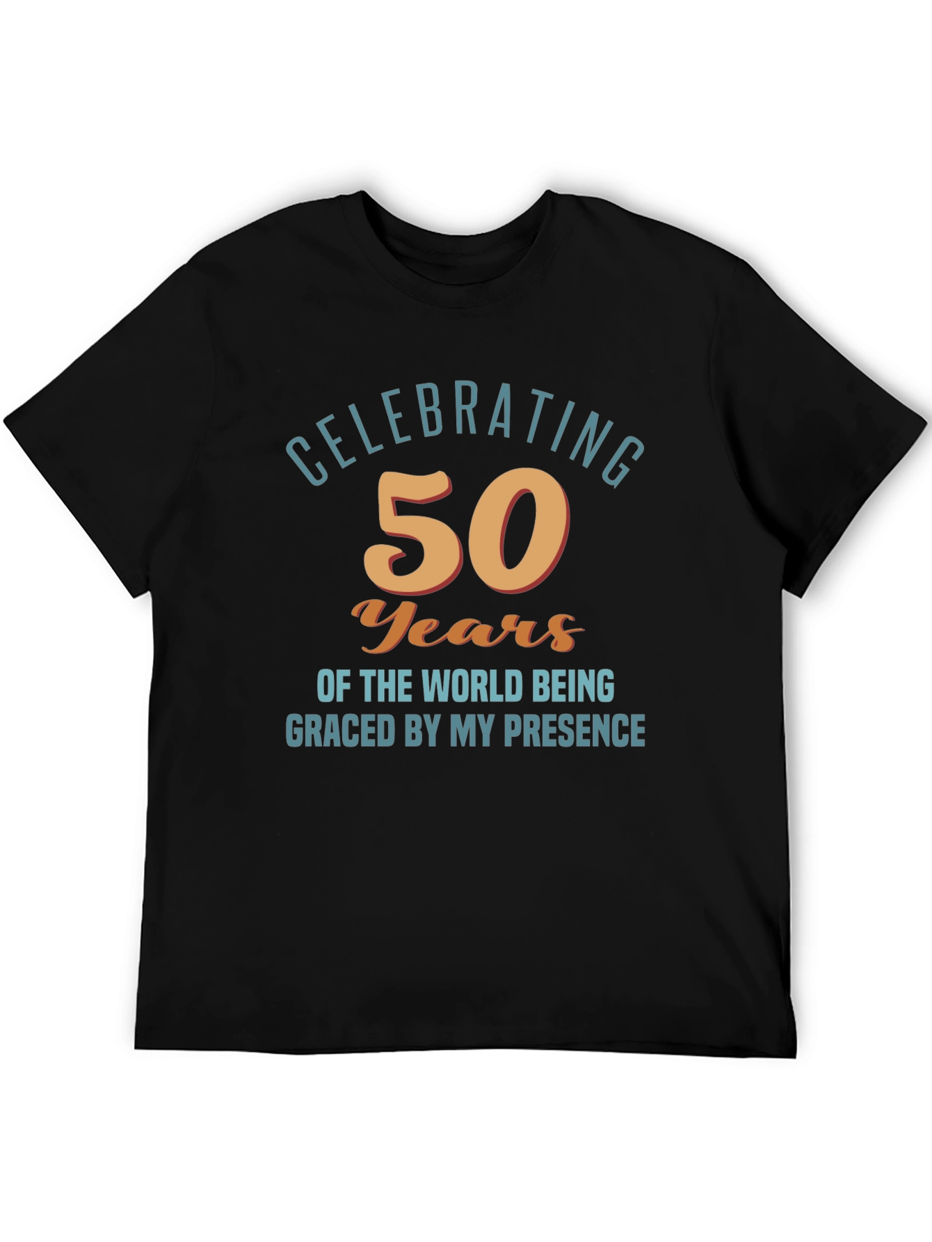 Black Celebrating 50 Years Funny Birthday T-Shirt view 5