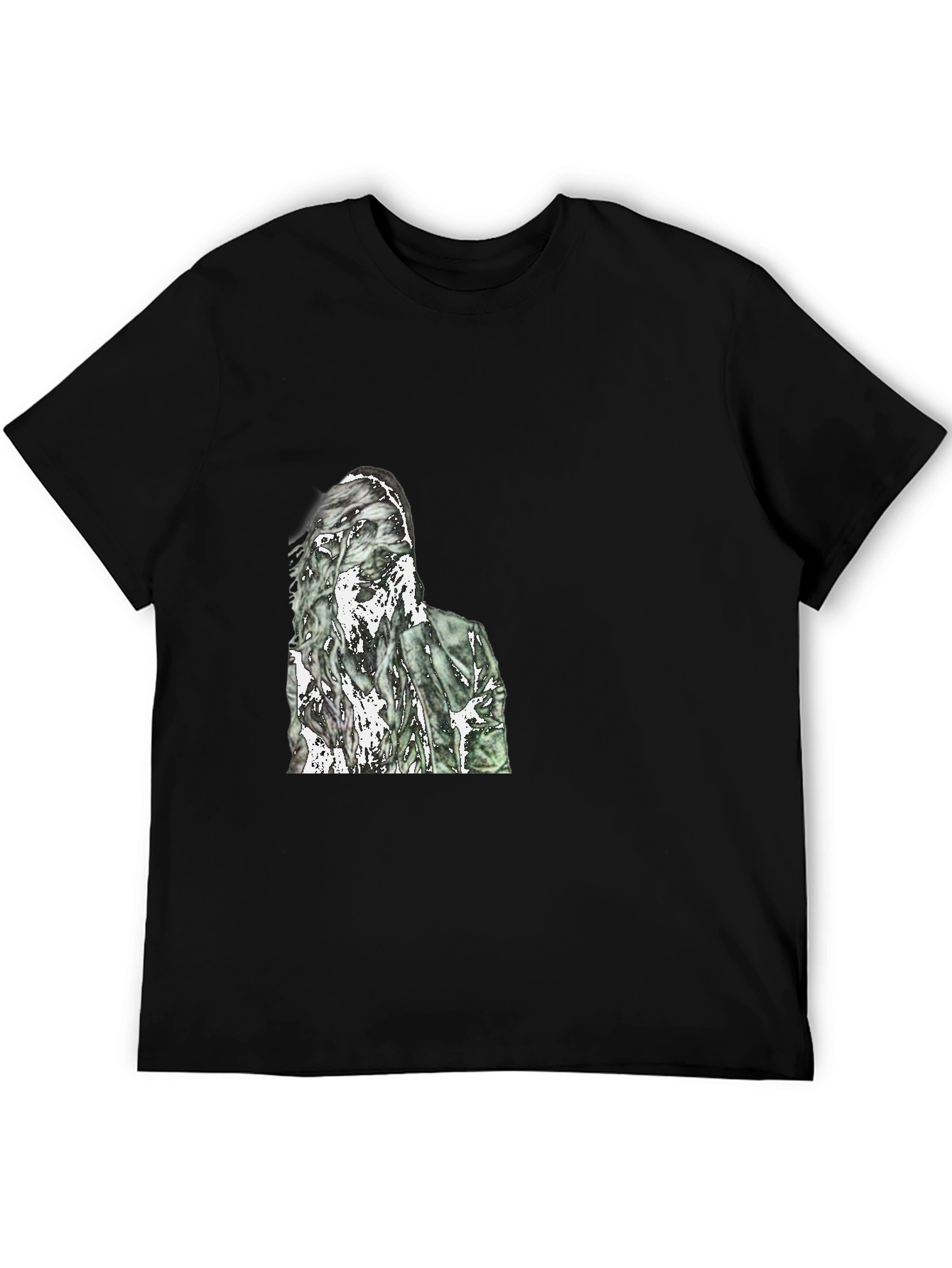 Black Zombie Graphic Tee - Black Crew Neck T-Shirt view 5