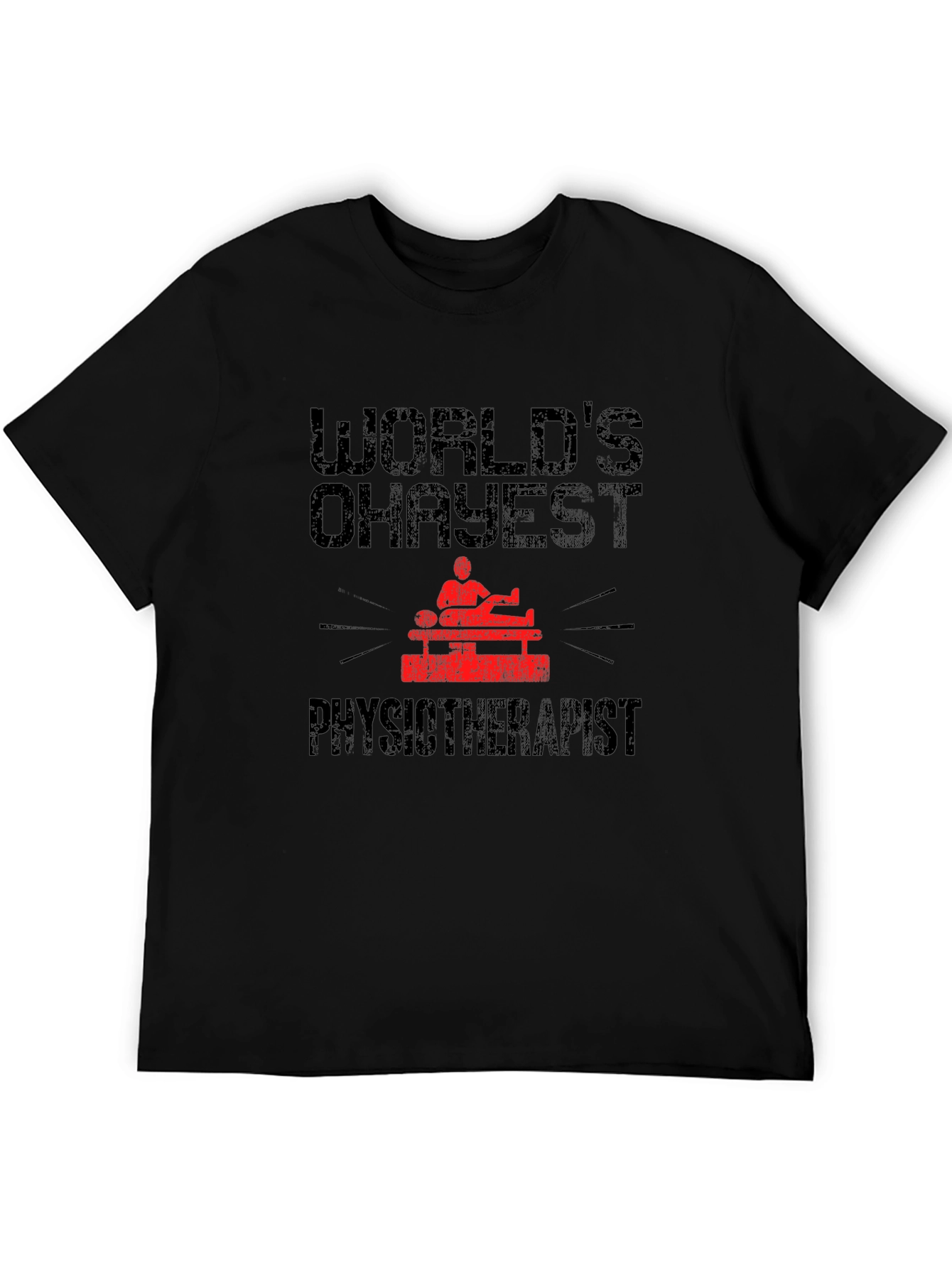 Black World's Okayest Physiotherapist Graphic Tee view 5