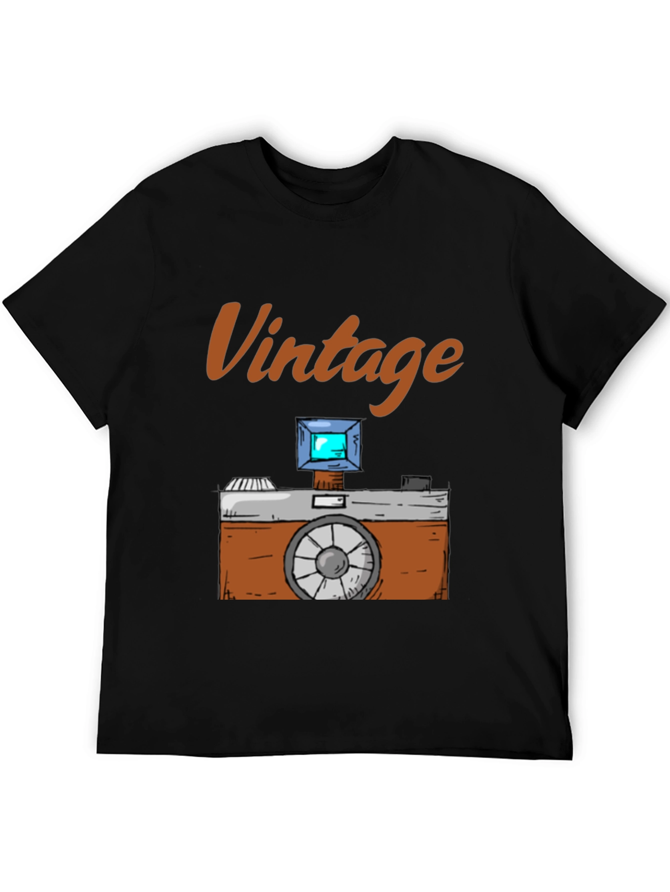 Black Vintage Camera Graphic Tee - Retro Style view 5