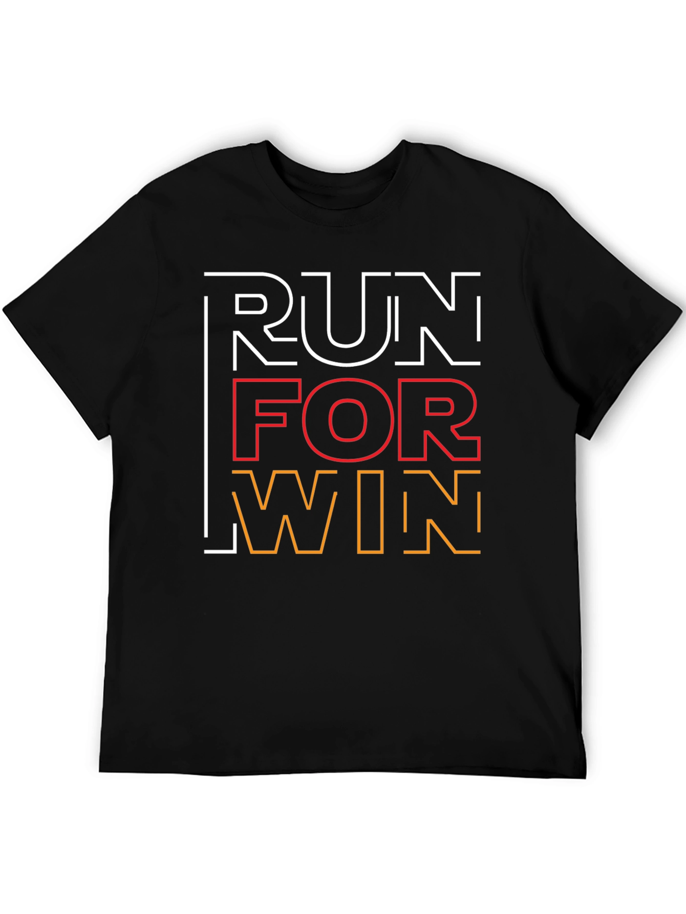 Black Run For Win Graphic Tee - Stylish Athletic Shirt view 5