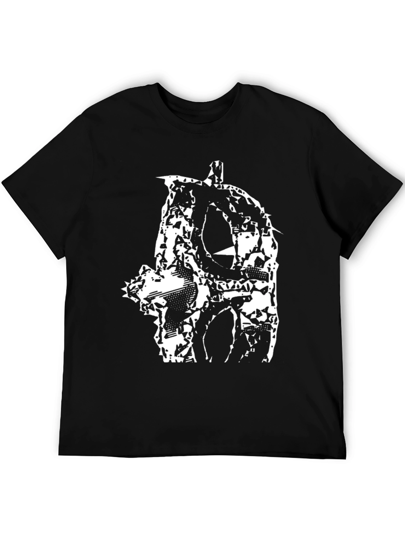 Black Abstract Skull Graphic Black T-Shirt view 5