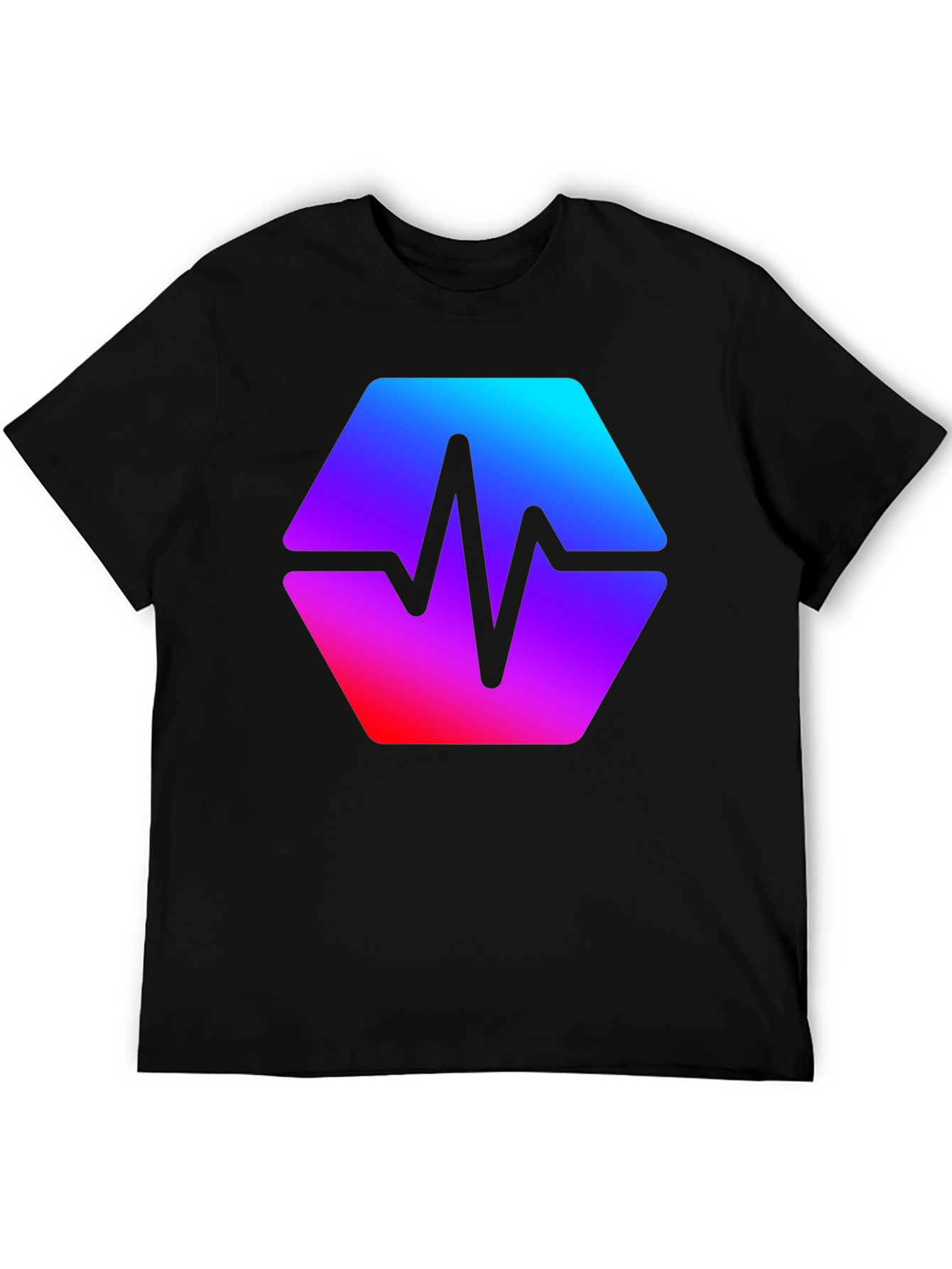 Black Hex Pulse Graphic T-Shirt - Modern Style view 5