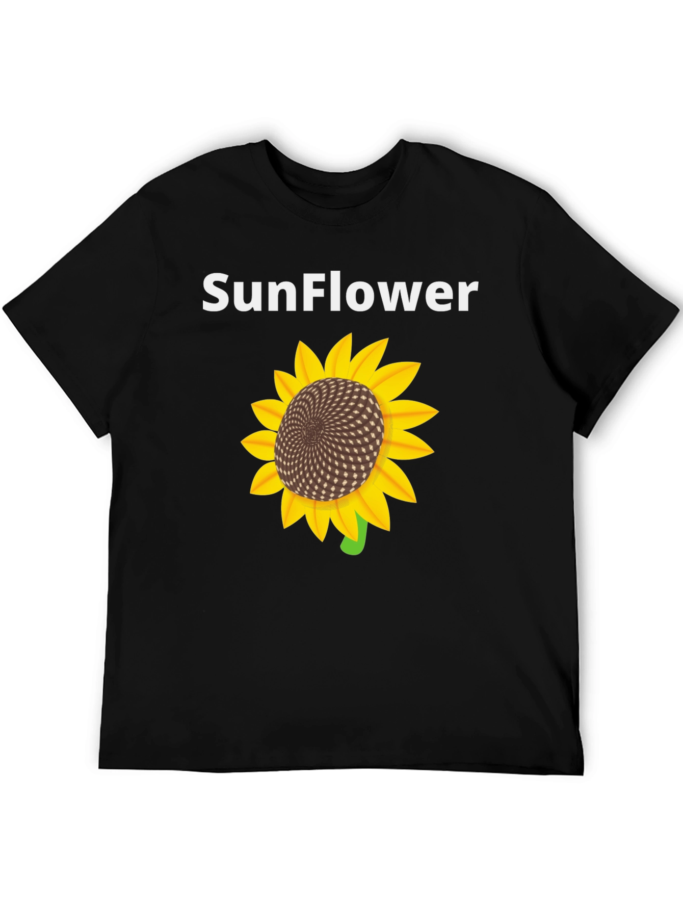 Sunflower Graphic Print Black T-Shirt - 5