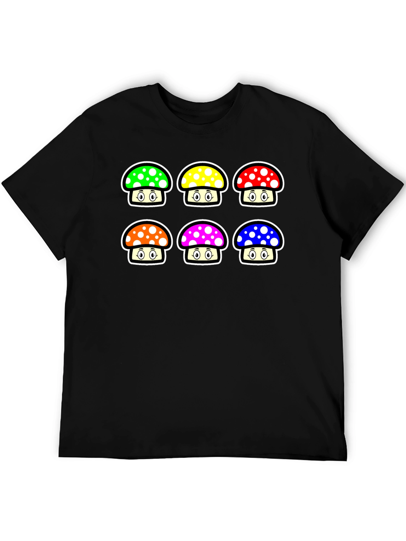 Black Mushroom T-Shirt - Fun Colorful Design view 5
