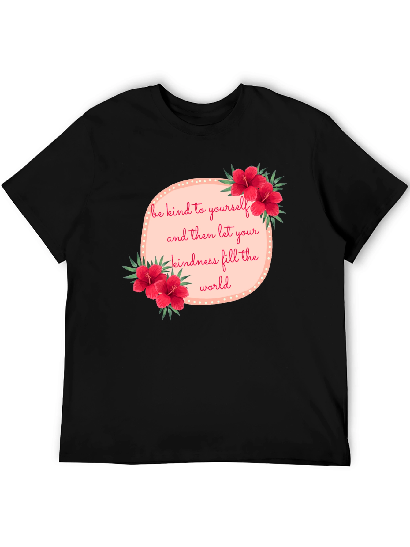 Black Kindness Floral Graphic Tee - Black view 5