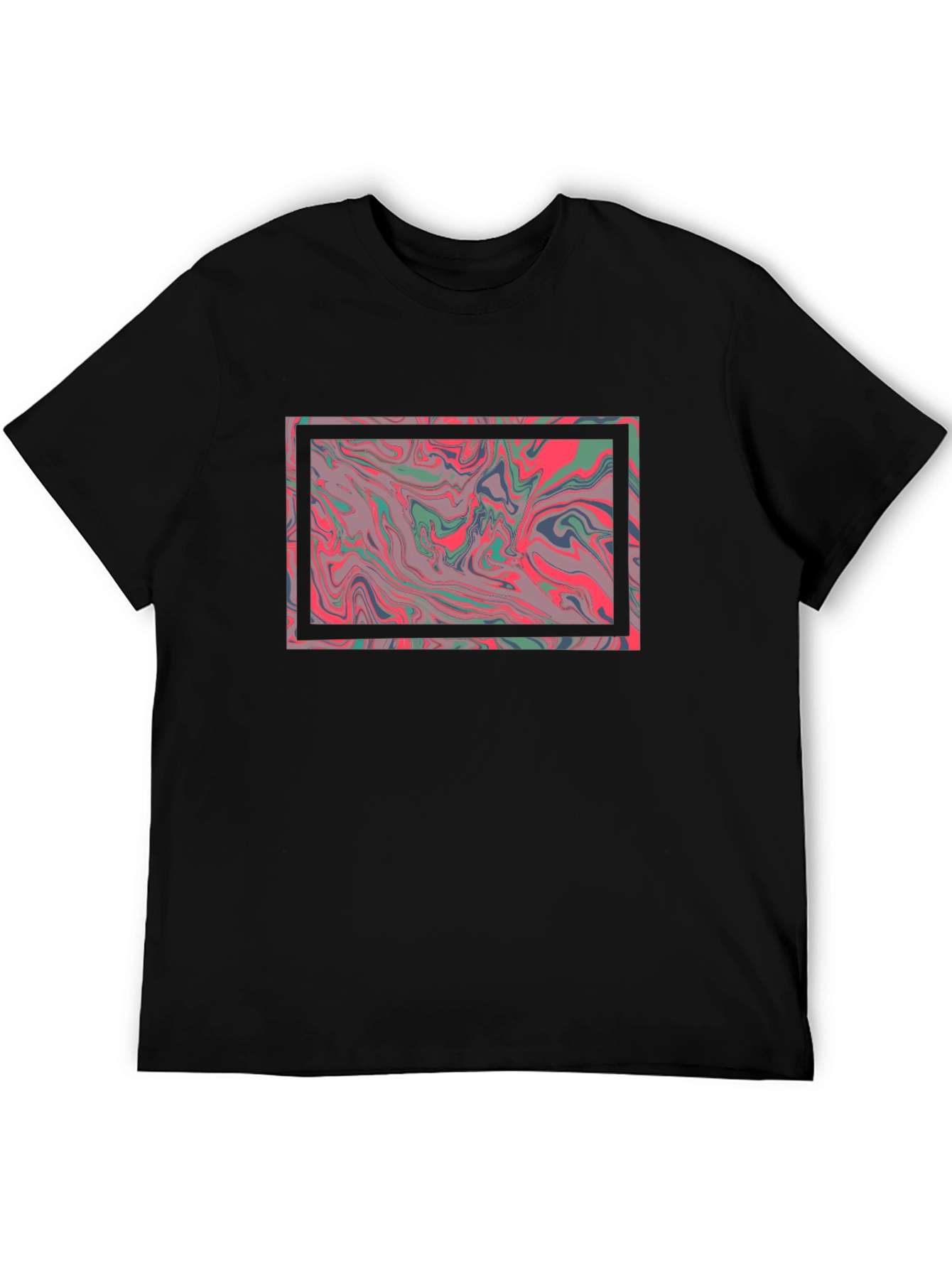 Abstract Marble Graphic Tee - Stylish Black T-Shirt - 5