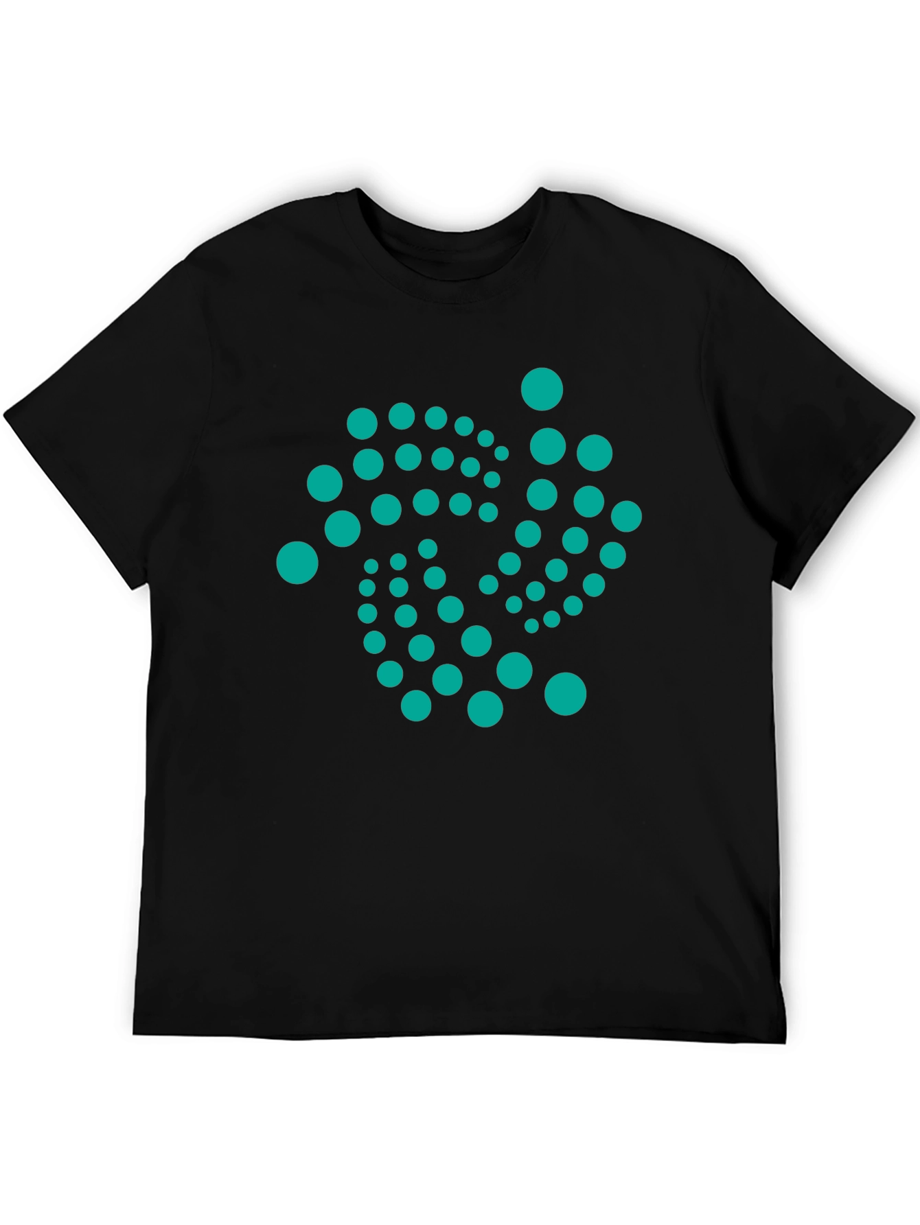 Black Abstract Dot Design Black T-Shirt view 5
