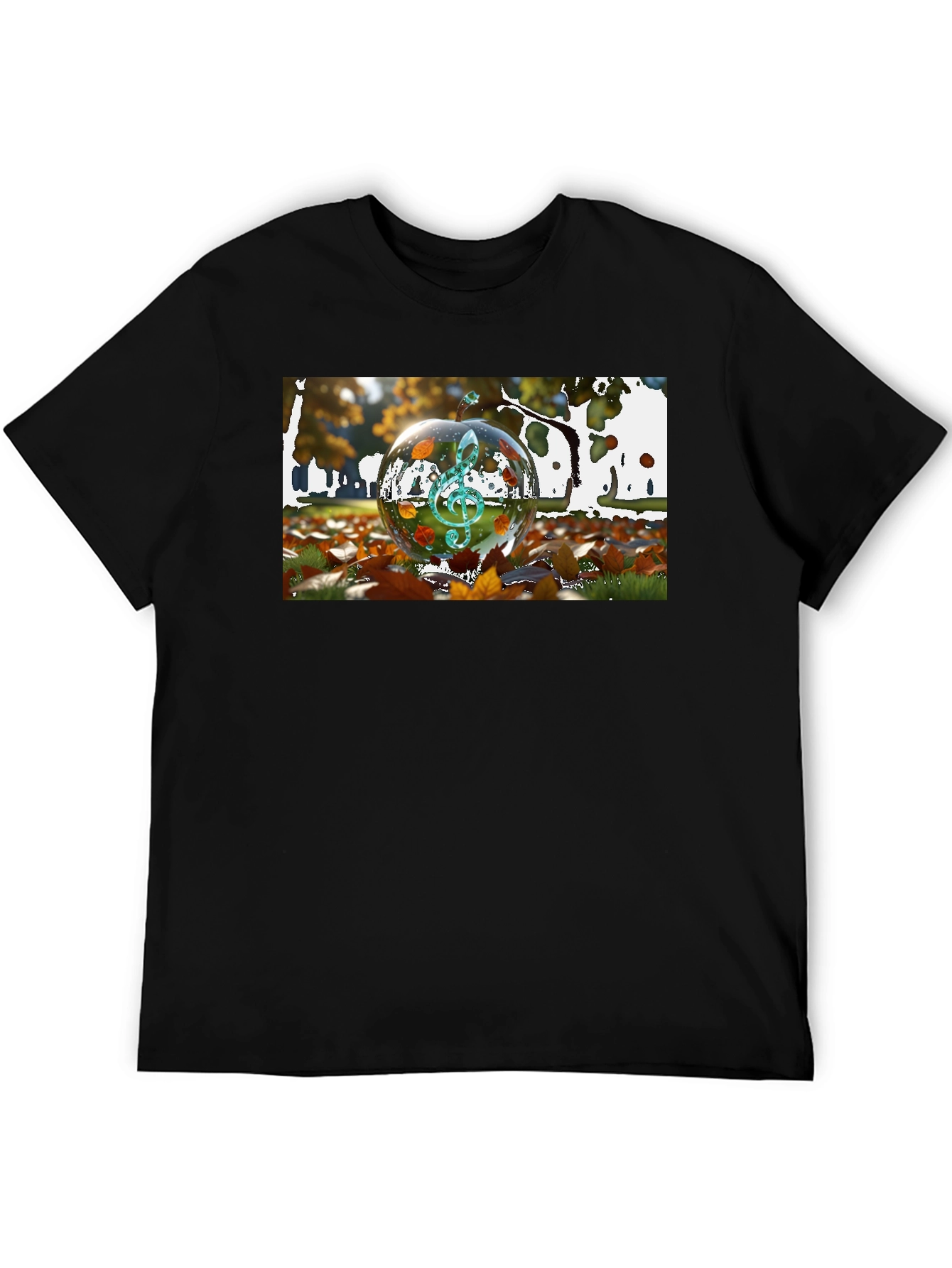 Black Musical Autumn T-Shirt - Unique Fall Design view 5
