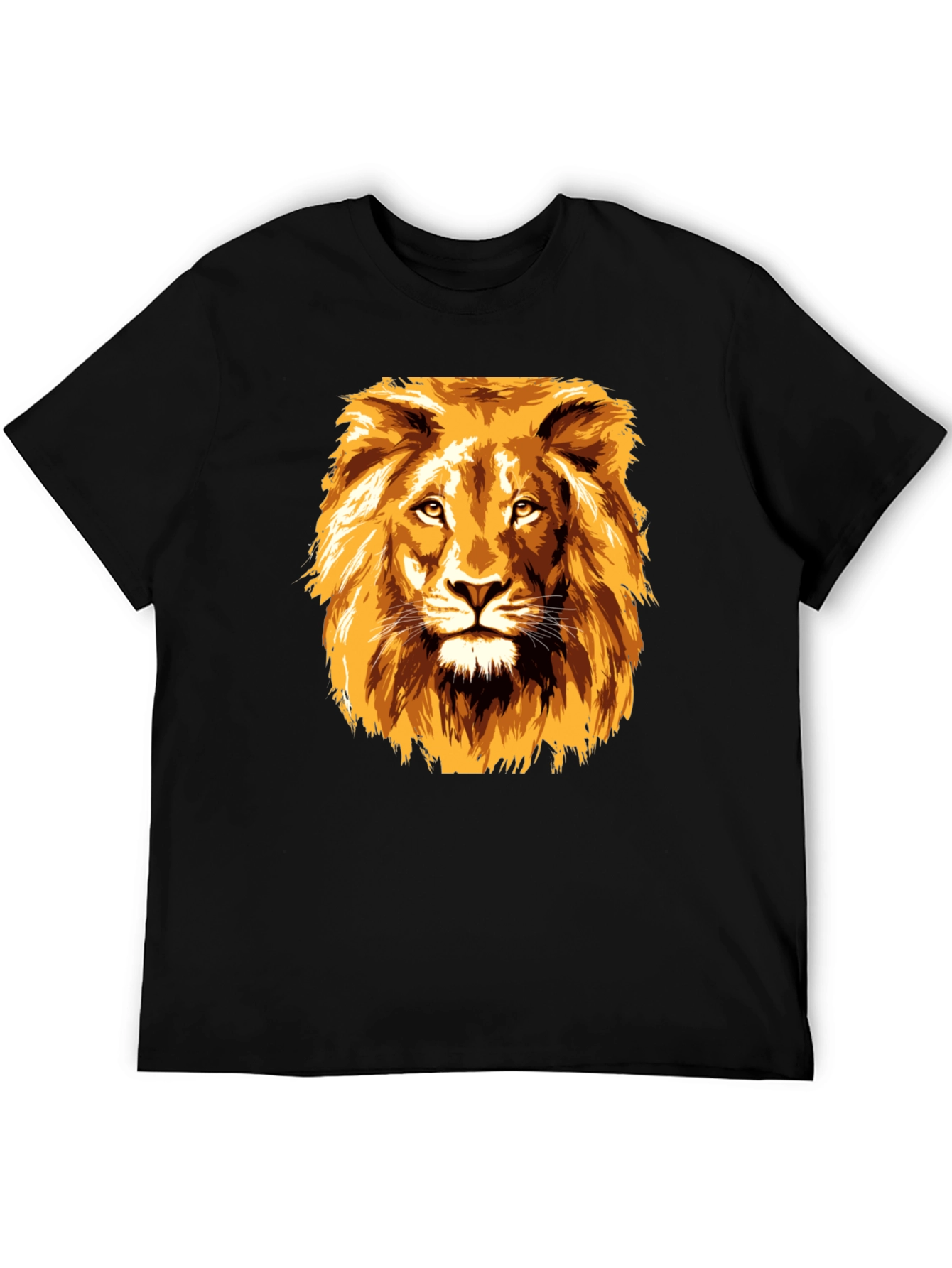 Black Lion Graphic Tee - Bold Animal Print T-Shirt view 5