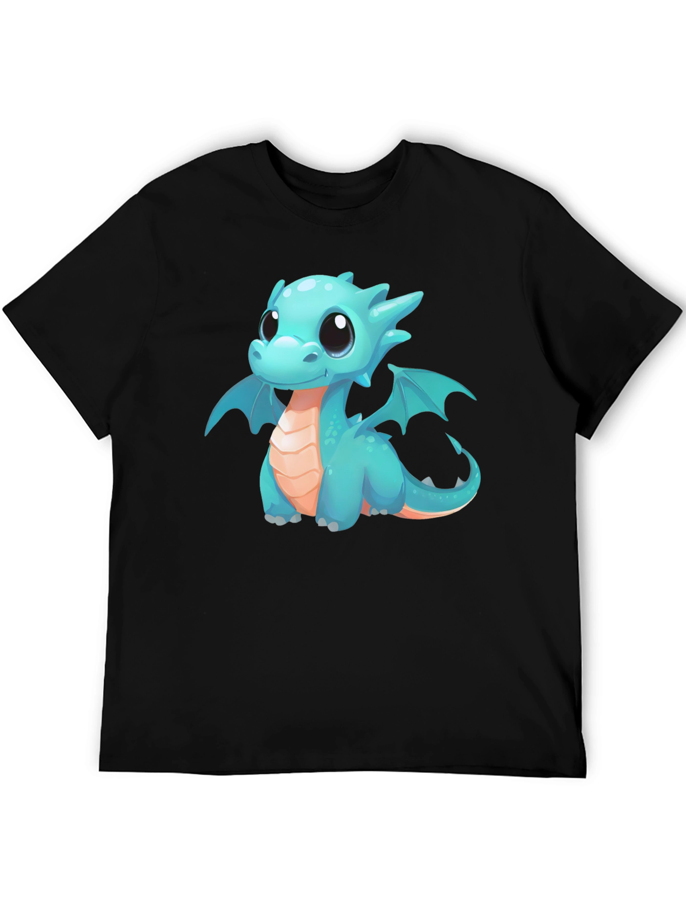 Black Cute Dragon Graphic T-Shirt - Black view 5