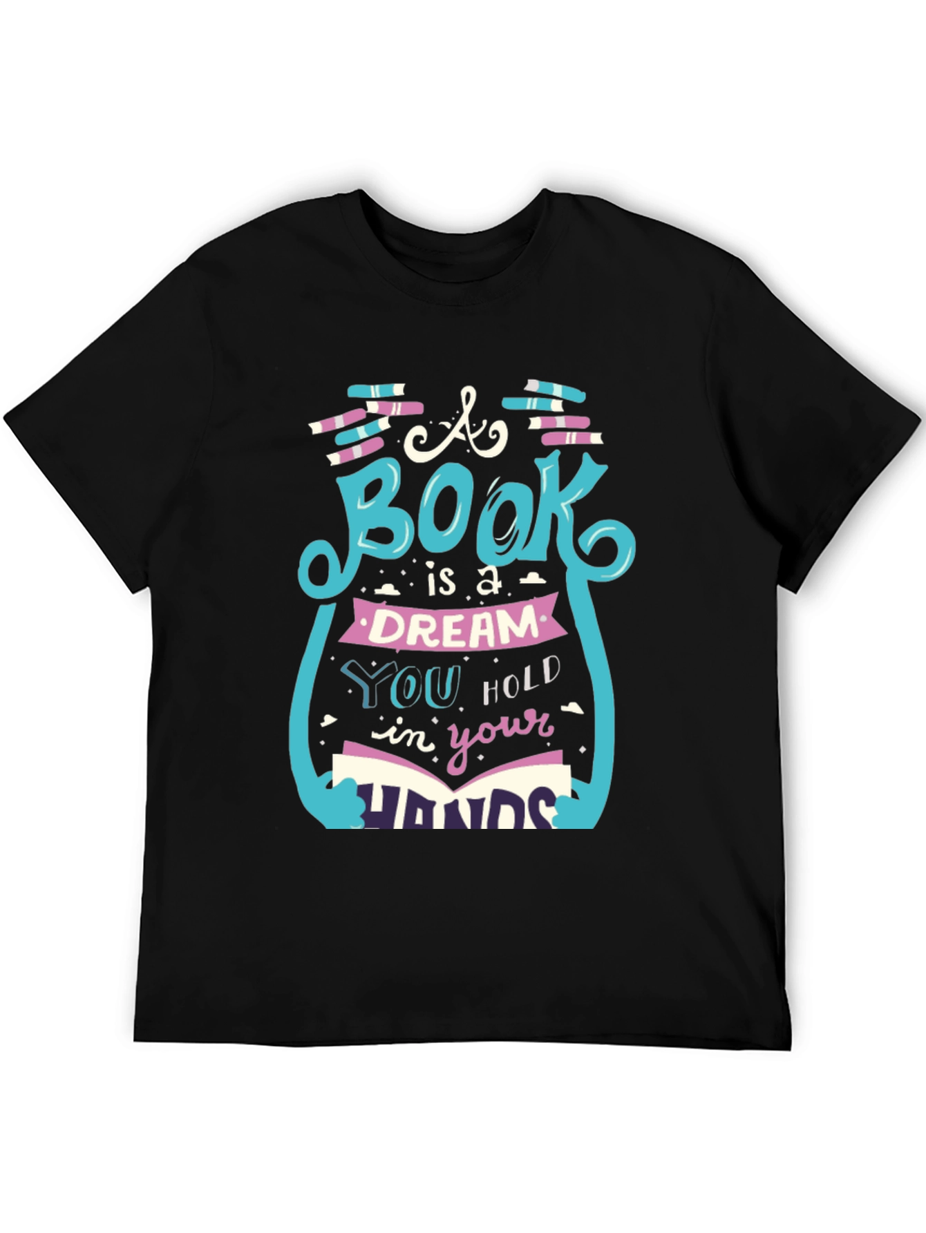 Black Book Lover Graphic Tee - 'A Book is a Dream' Unisex Shirt view 5