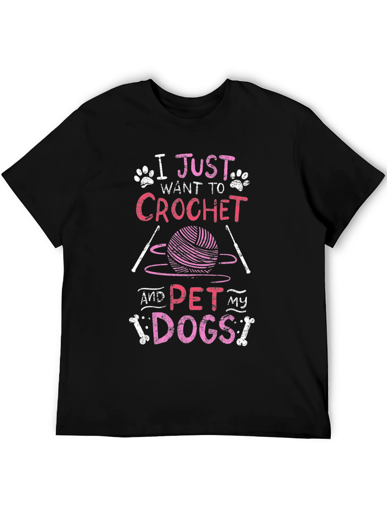 Black Crochet and Dogs T-Shirt view 5