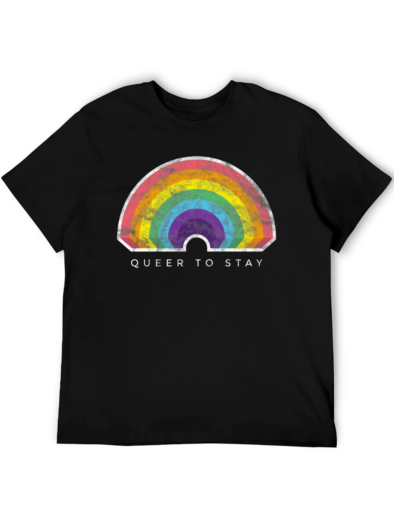 Black Queer to Stay Rainbow Graphic Tee view 5