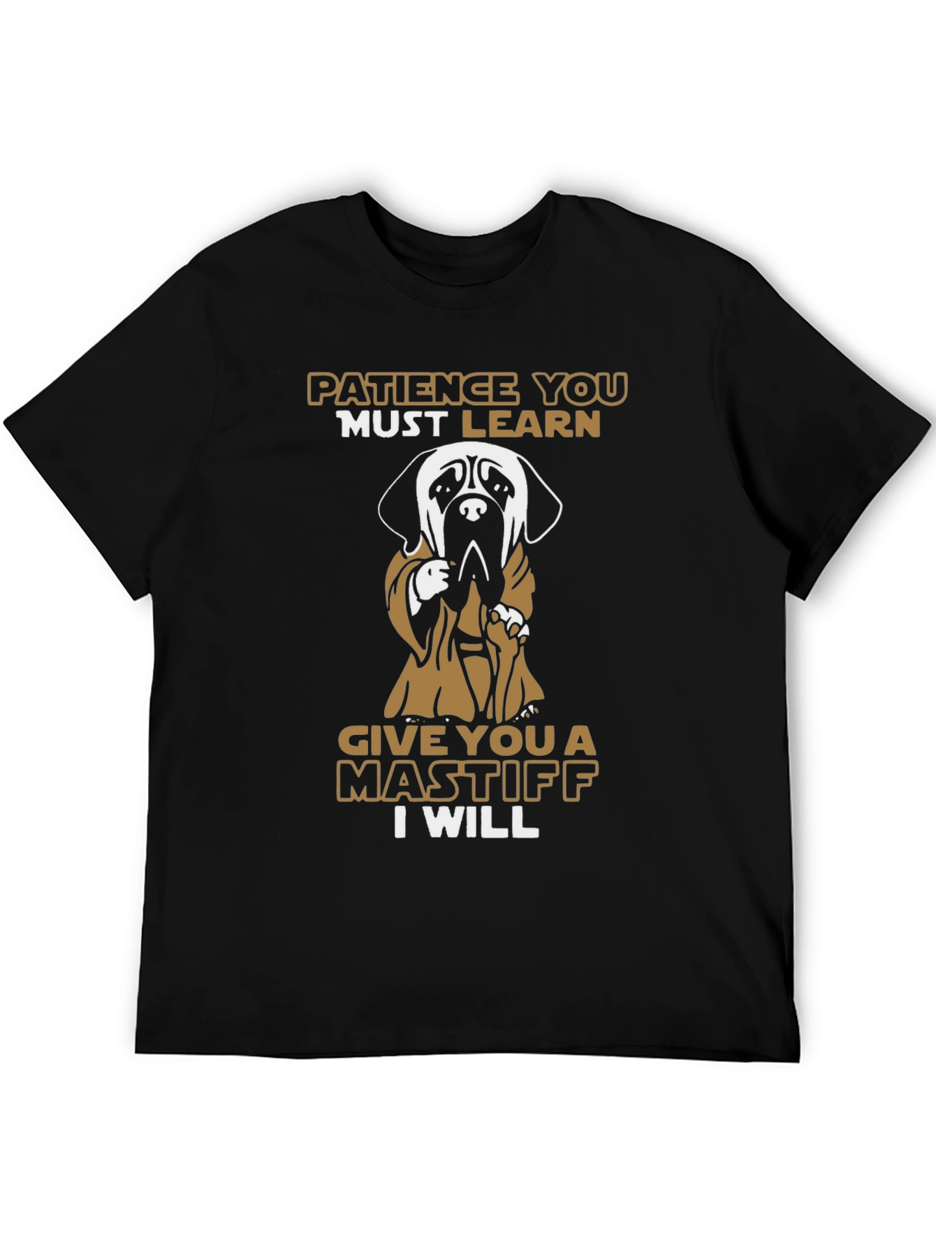 Black Patience Mastiff Graphic Tee - Black view 5
