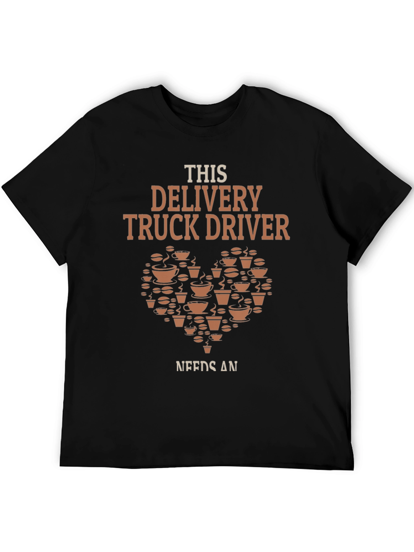 Black Delivery Truck Driver Coffee Lover Graphic T-Shirt view 5