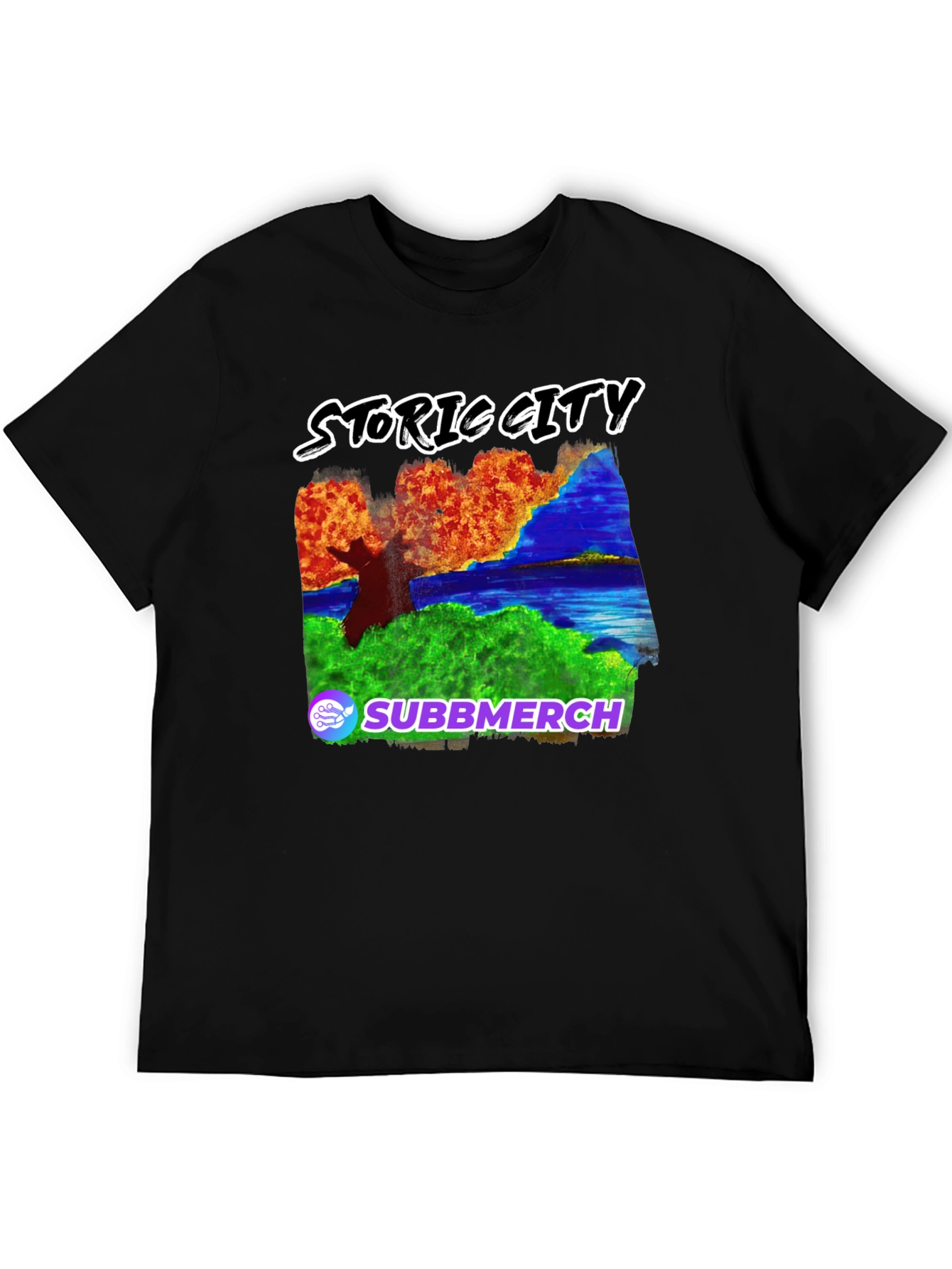 Black Storic City Black Graphic Tee view 5