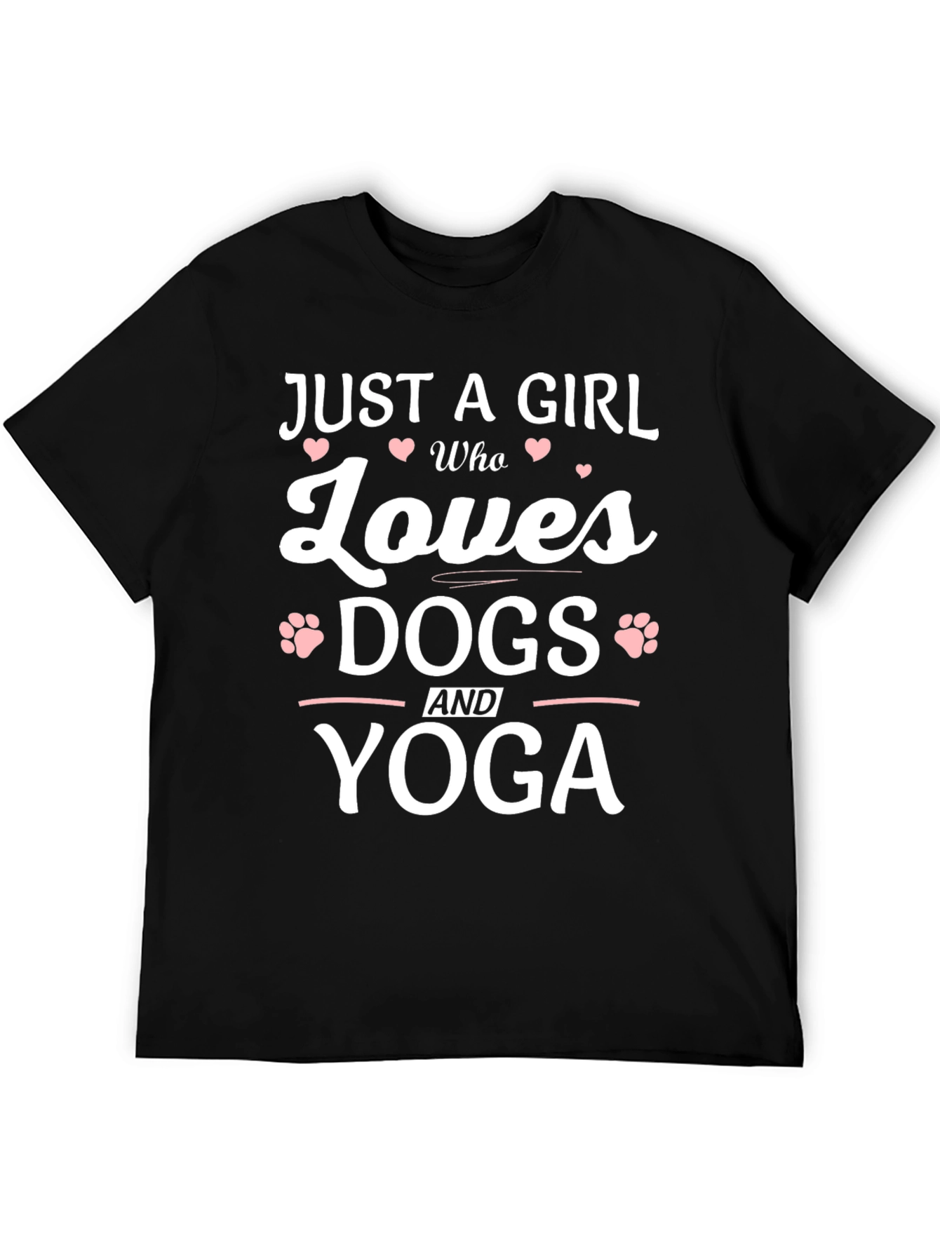 Black Just a Girl Who Loves Dogs and Yoga T-Shirt view 5