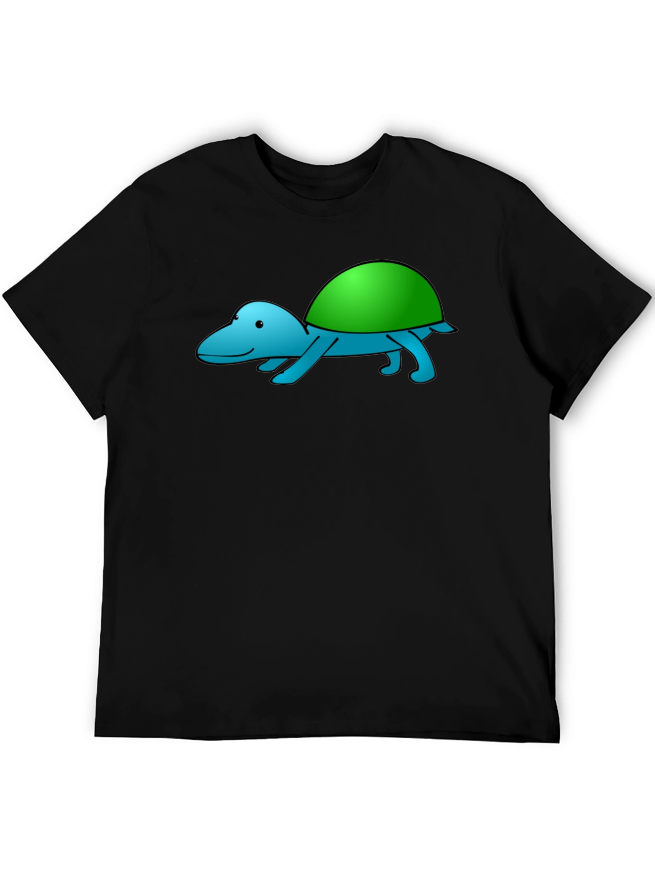 Black Blue Turtle Graphic Tee - Fun Casual Wear view 5