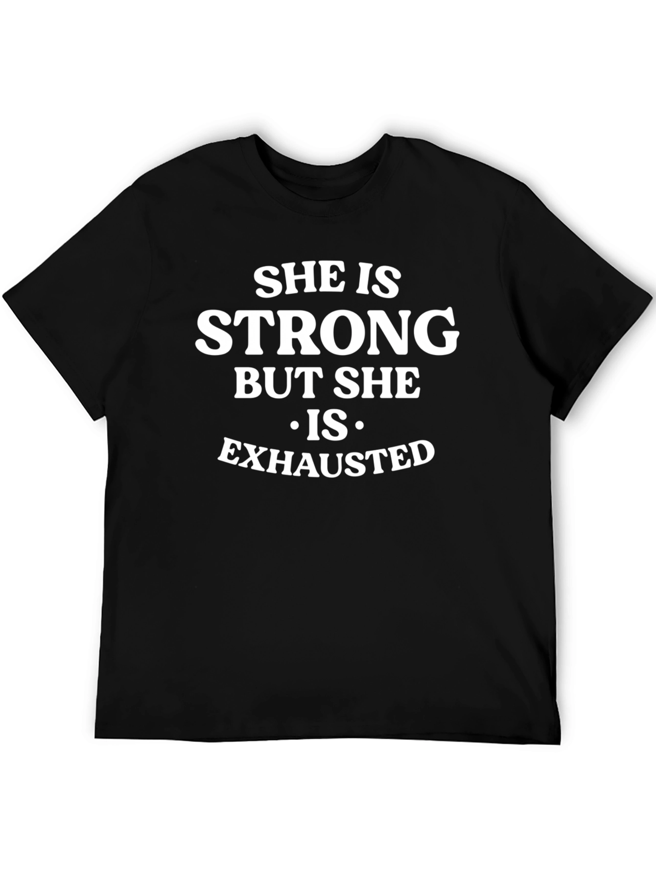 Black Strong & Exhausted Graphic Tee - Black T-Shirt view 5