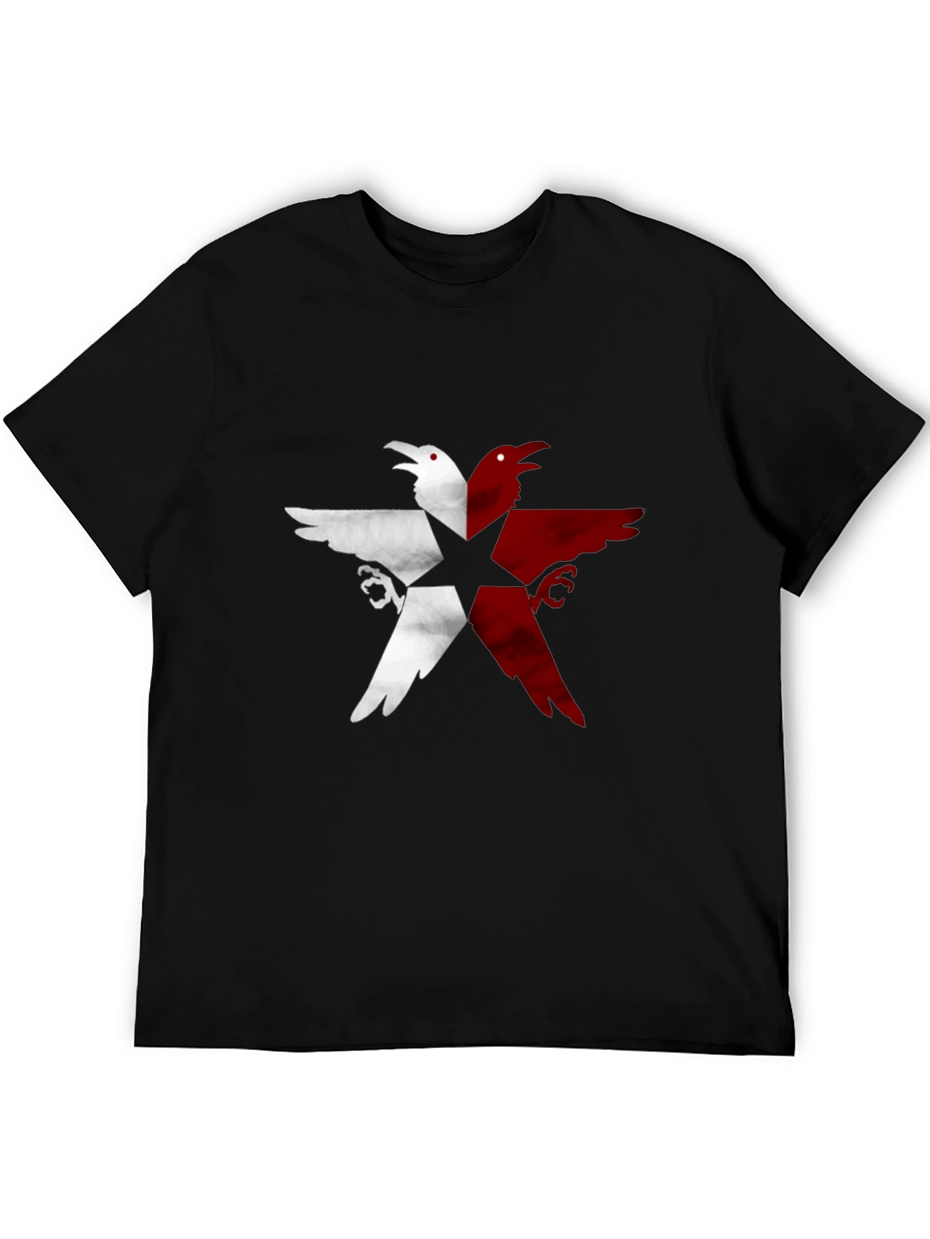 Raven Star Graphic Tee - Unisex Black T-Shirt - 5