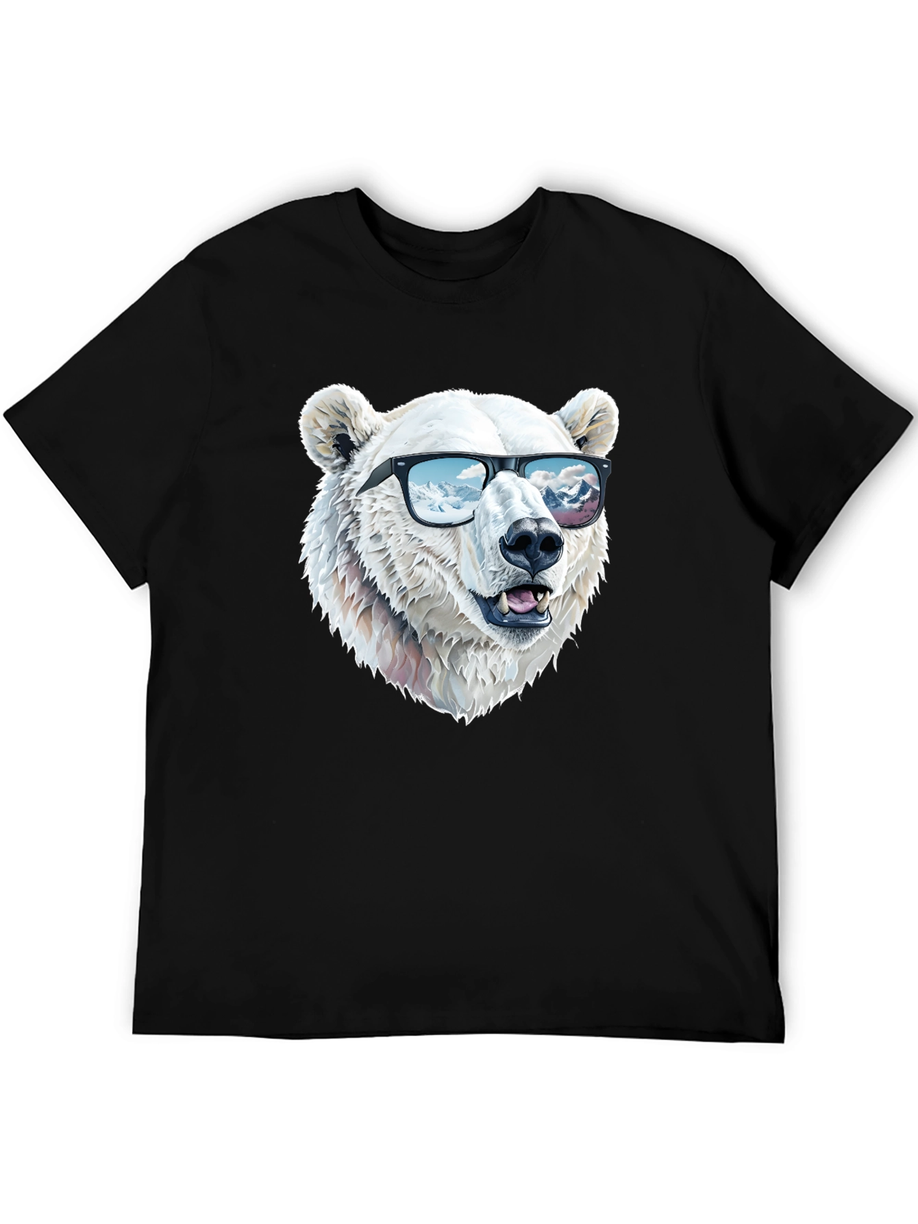 Black Cool Polar Bear T-Shirt view 5