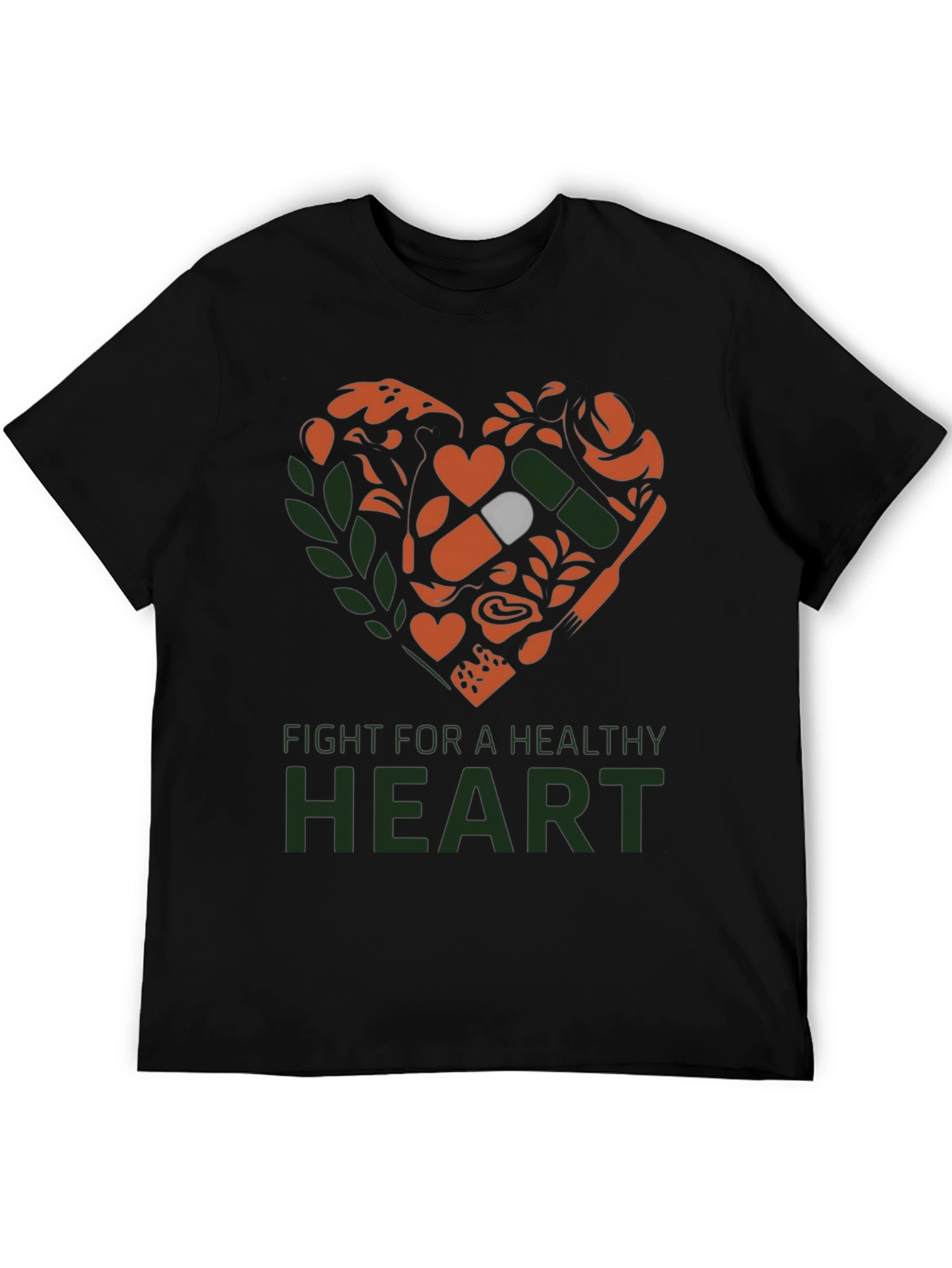 Black Healthy Heart T-Shirt view 5