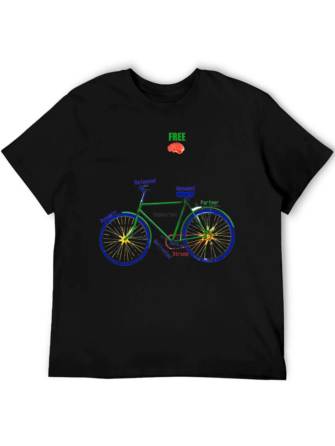 Black Unique Bike Graphic T-Shirt - Thoughtful Design view 5