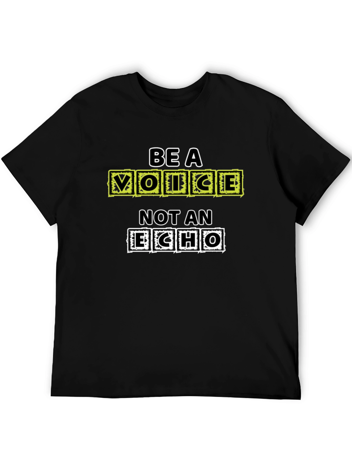 Black Be a Voice, Not an Echo - Black Graphic Tee view 5