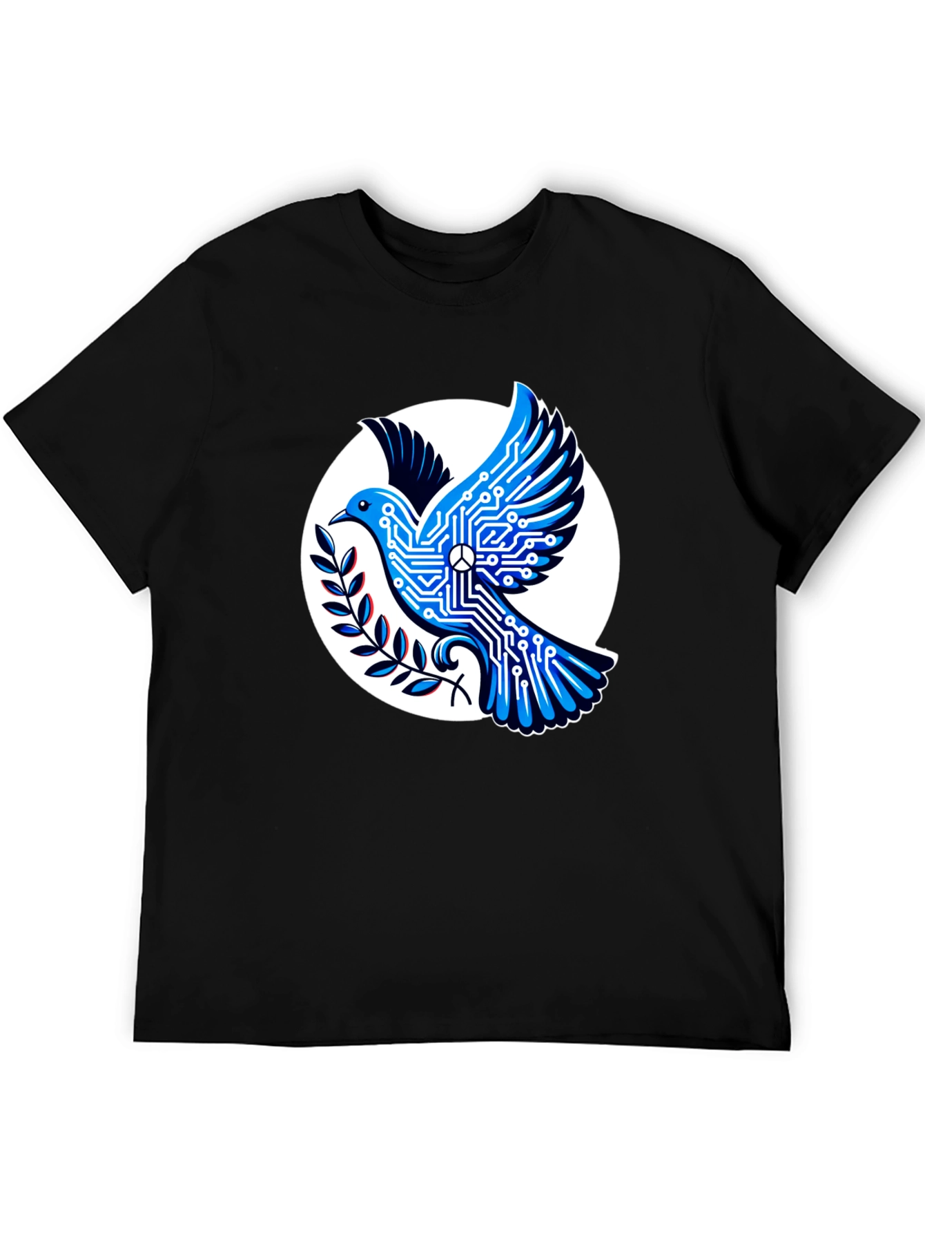 Black Tech Peace Dove Black T-Shirt view 5