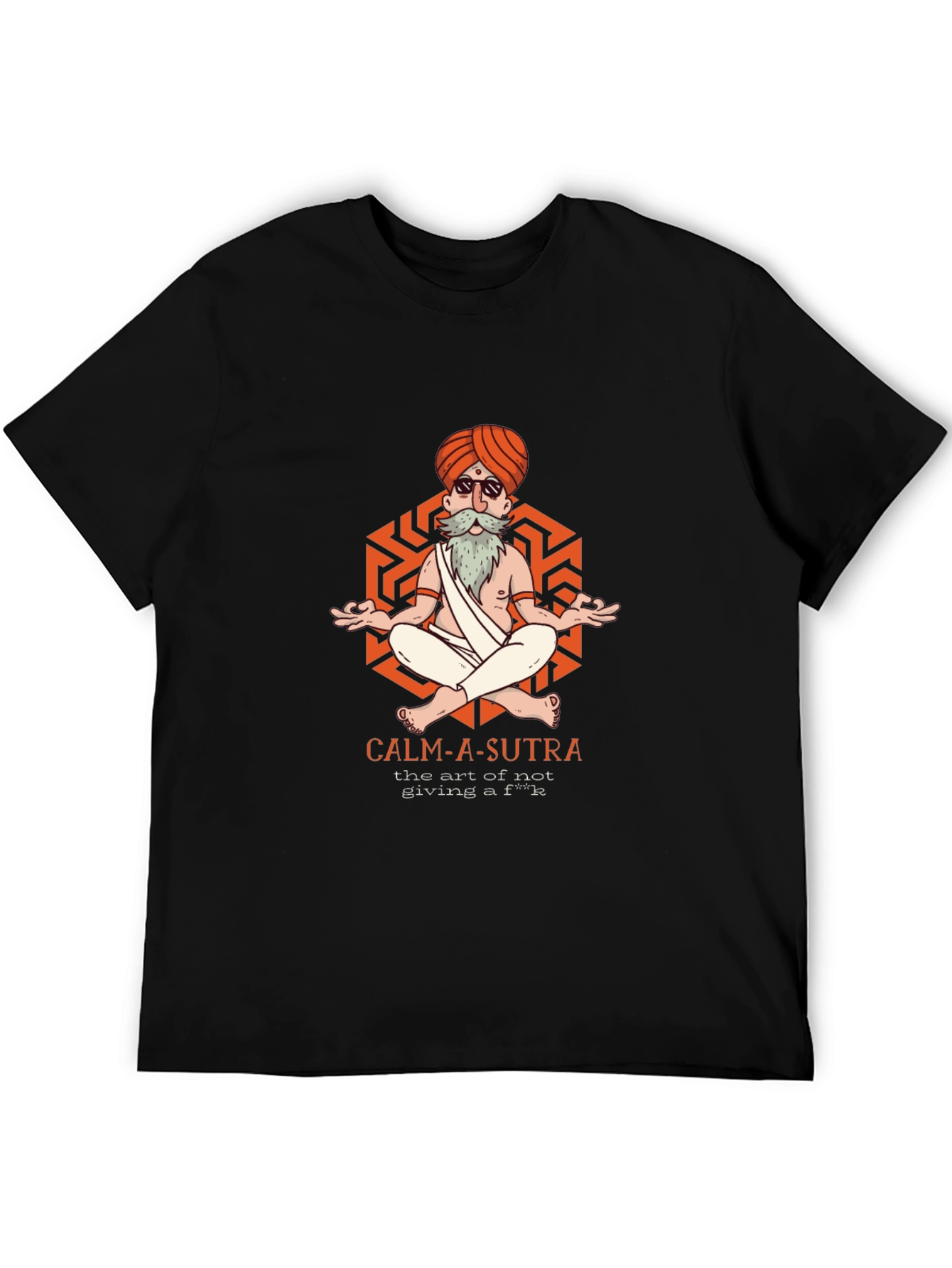 Black Calm-A-Sutra Graphic T-Shirt - Yoga Meditation Humor view 5
