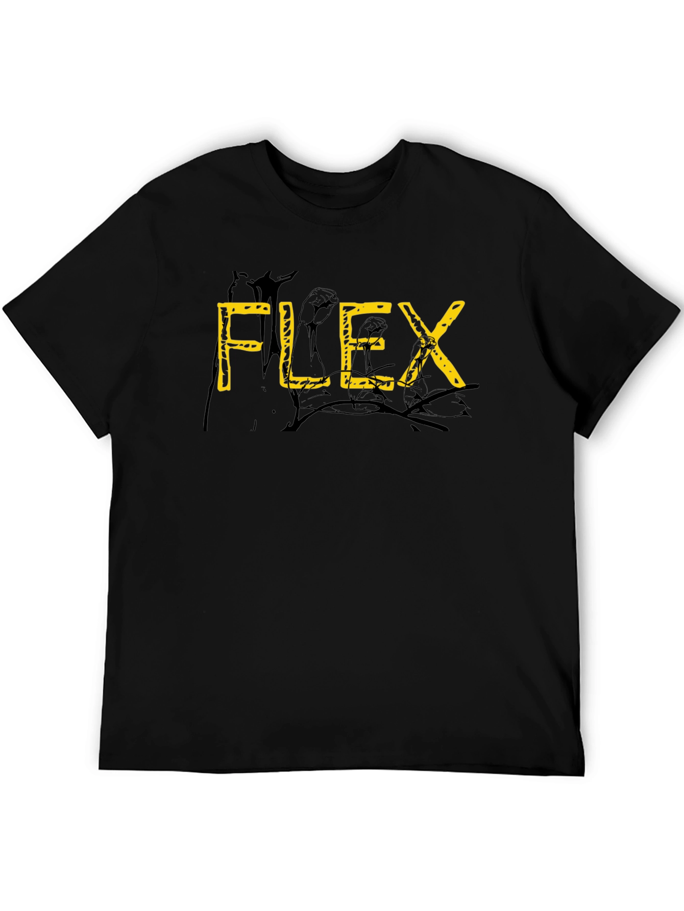 Black FLEX Graphic Black T-Shirt view 5
