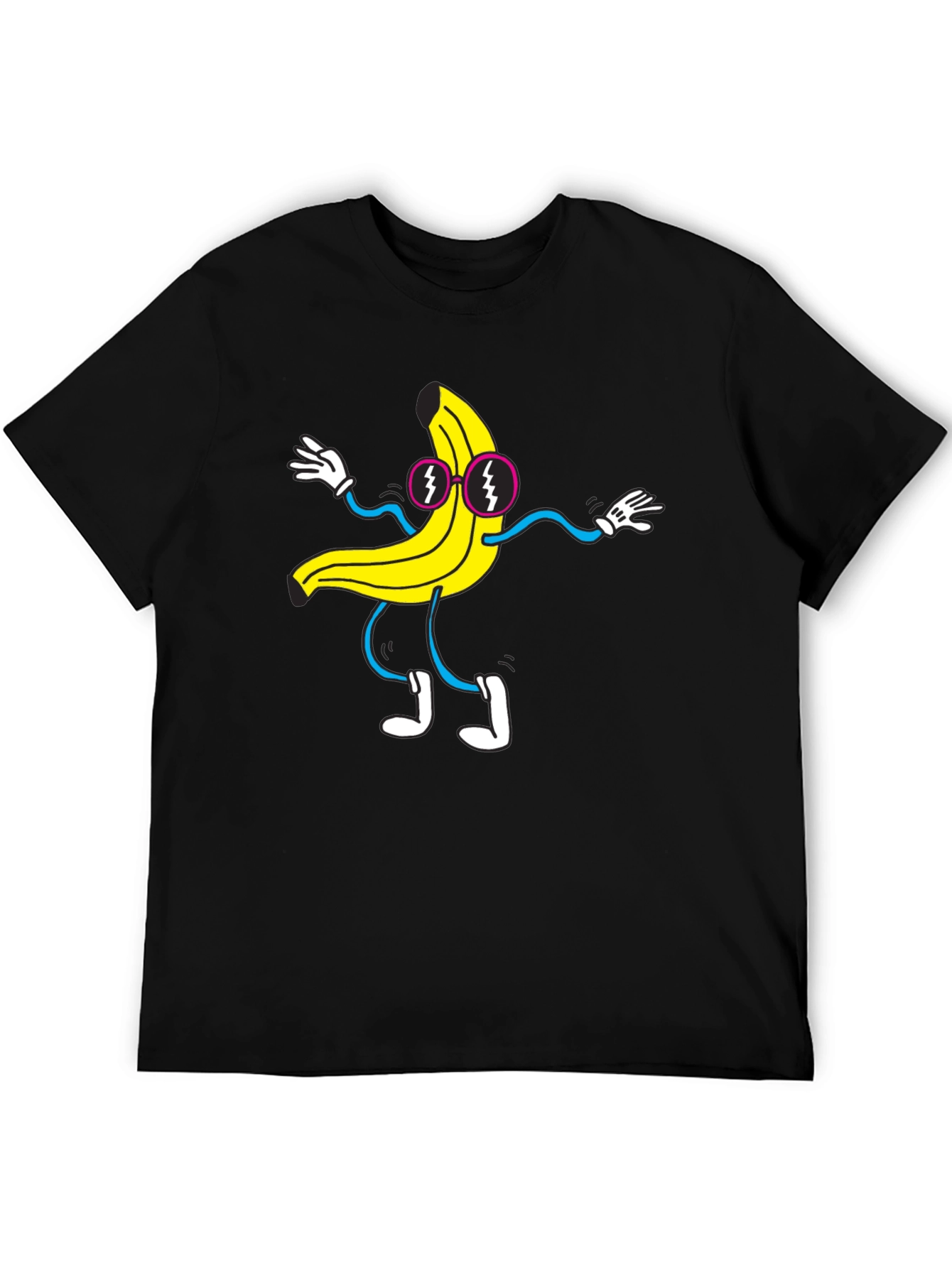 Black Funky Banana Graphic T-Shirt - Black Cotton Tee view 5