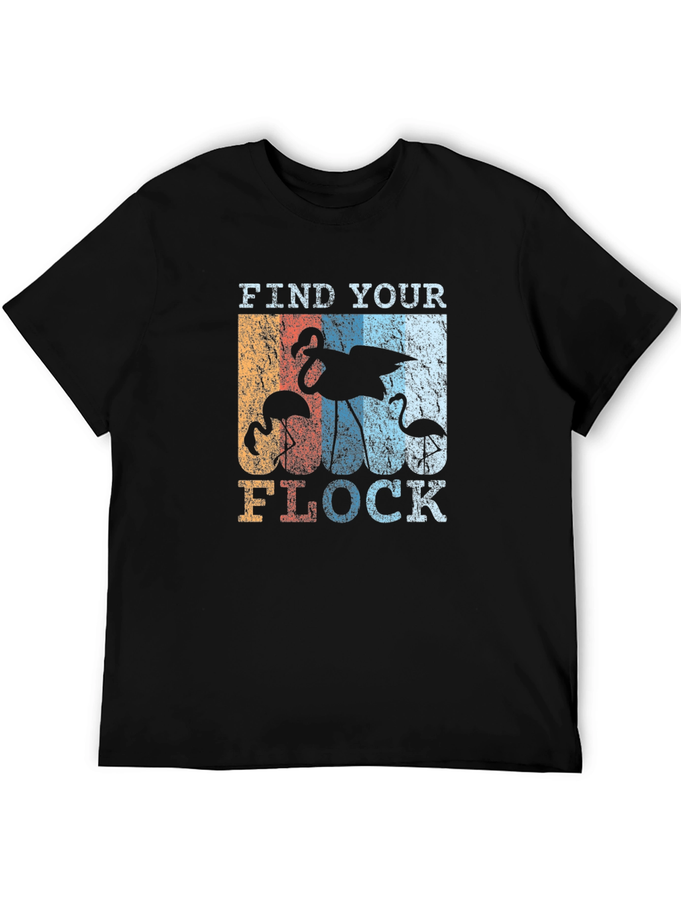 Black Find Your Flock Retro Graphic T-Shirt view 5