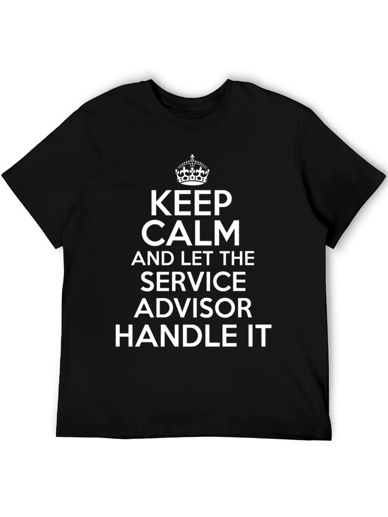 Black Keep Calm Service Advisor T-Shirt - Black view 5